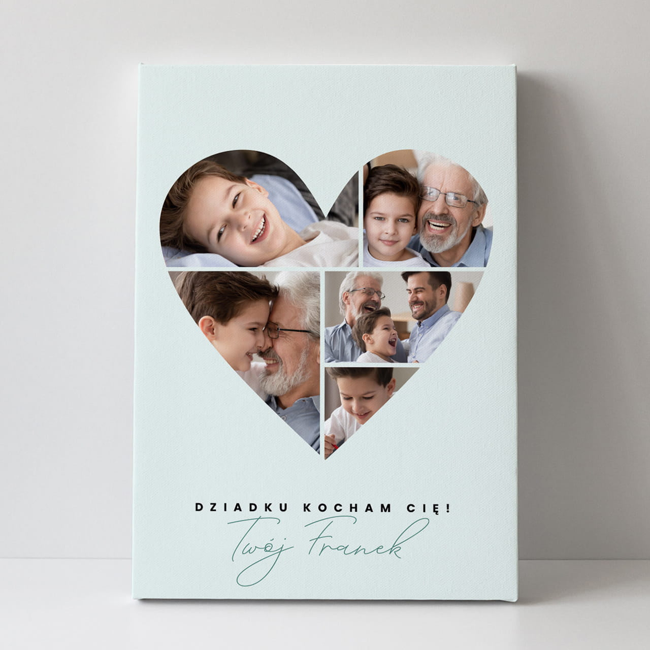 Obraz ze zdjęciami na płótnie 100x70 cm - wzruszający prezent dla dziadka