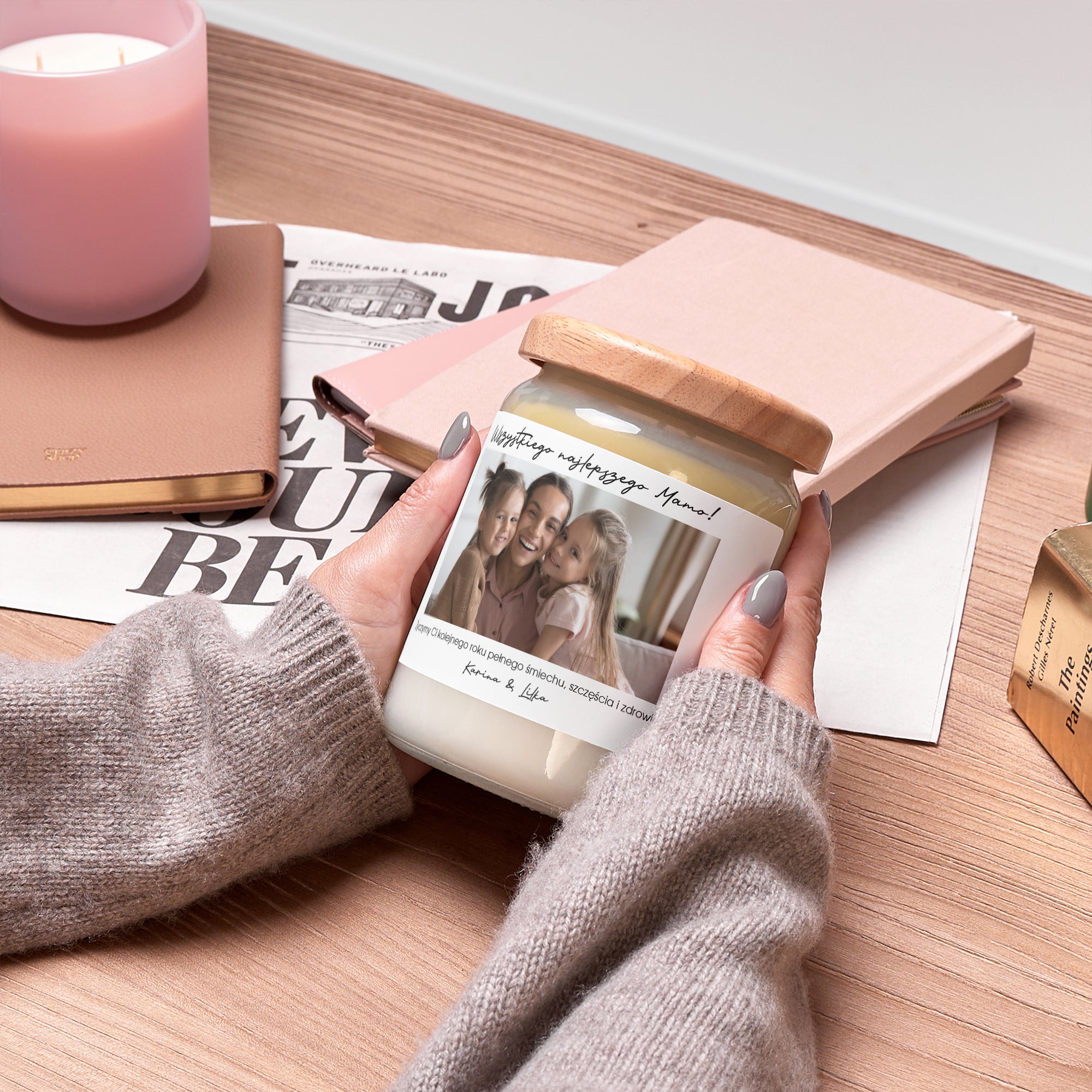 Świeczka dla mamy - personalizowana etykieta ze zdjęciem