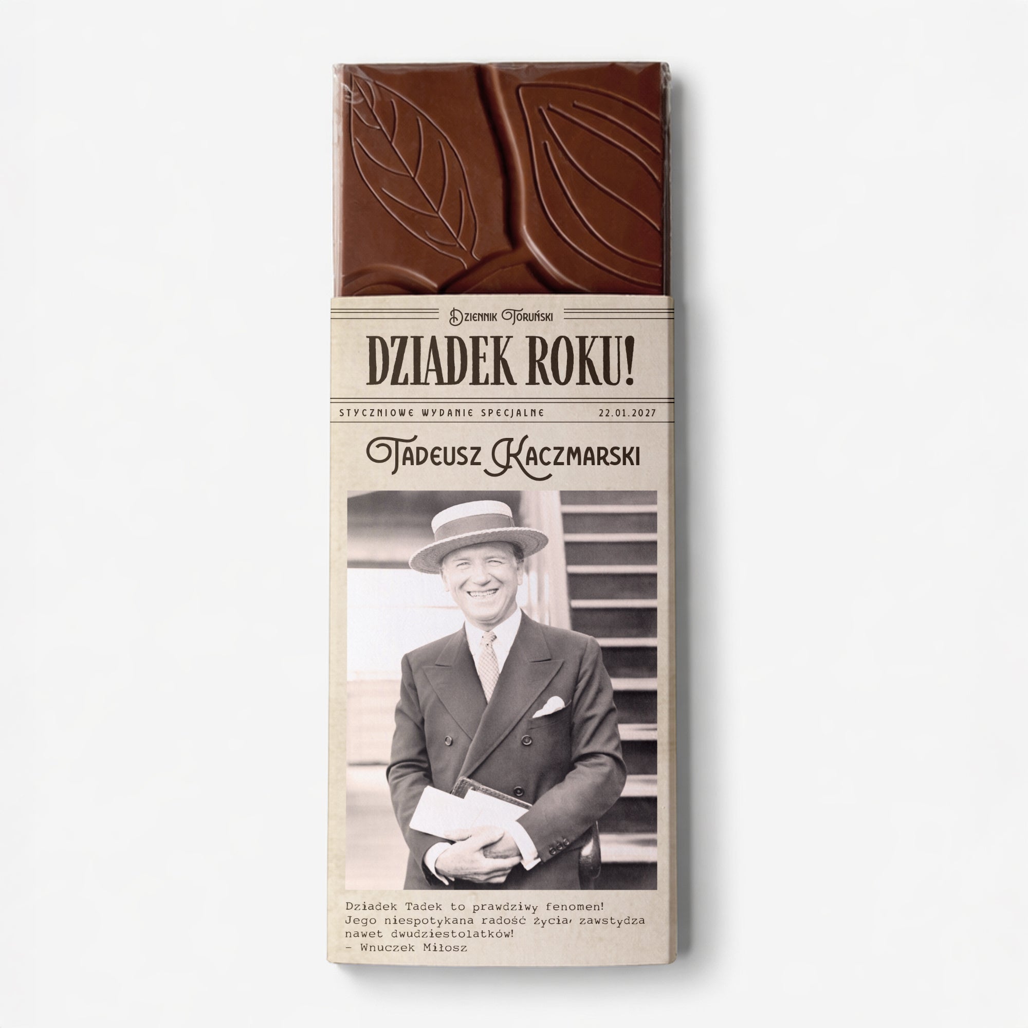 Czekolada ze zdjęciem dziadka - prezent na Dzień Dziadka czekolada dla dziadka prezent dla dziadka