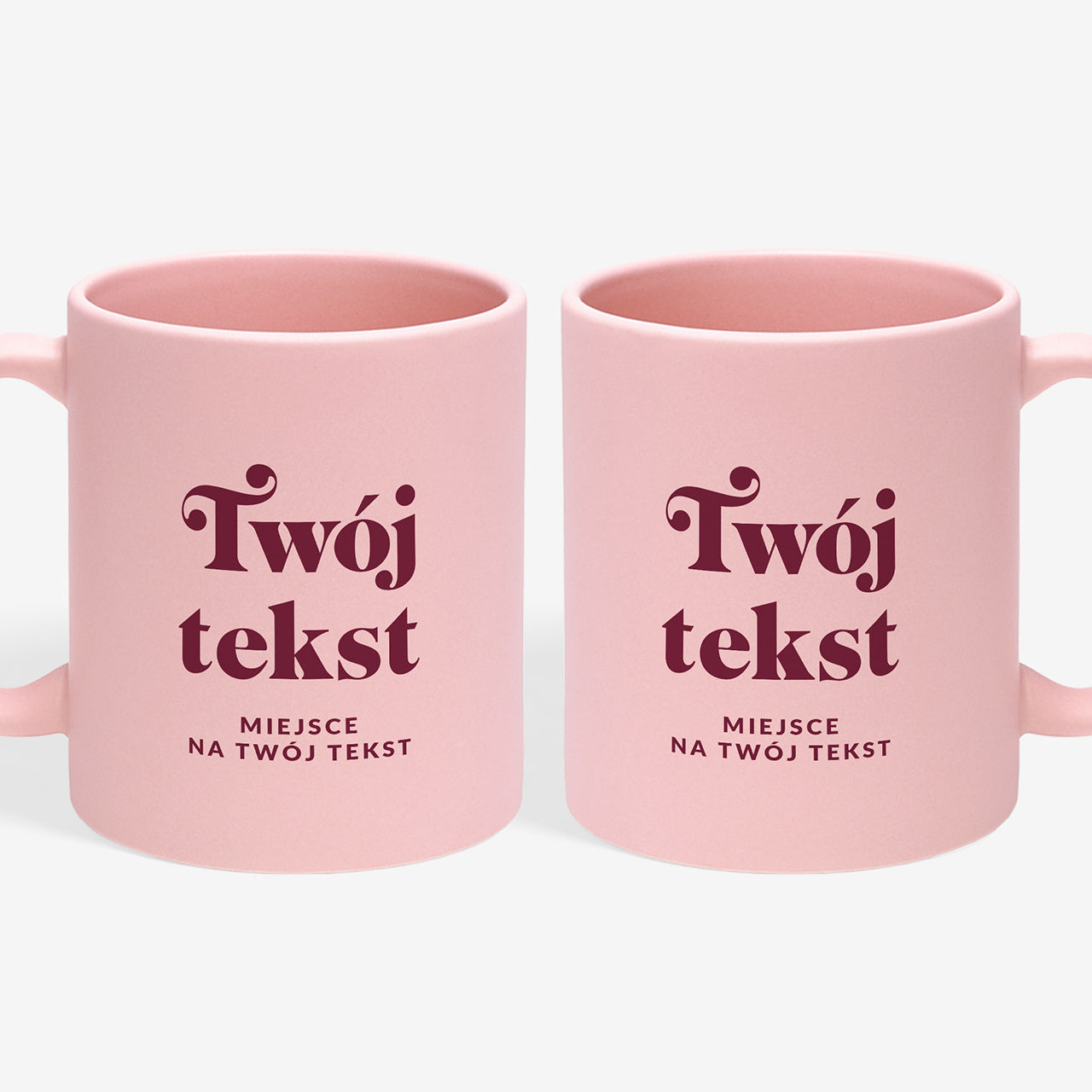 Różowy personalizowany  kubek - twój tekst