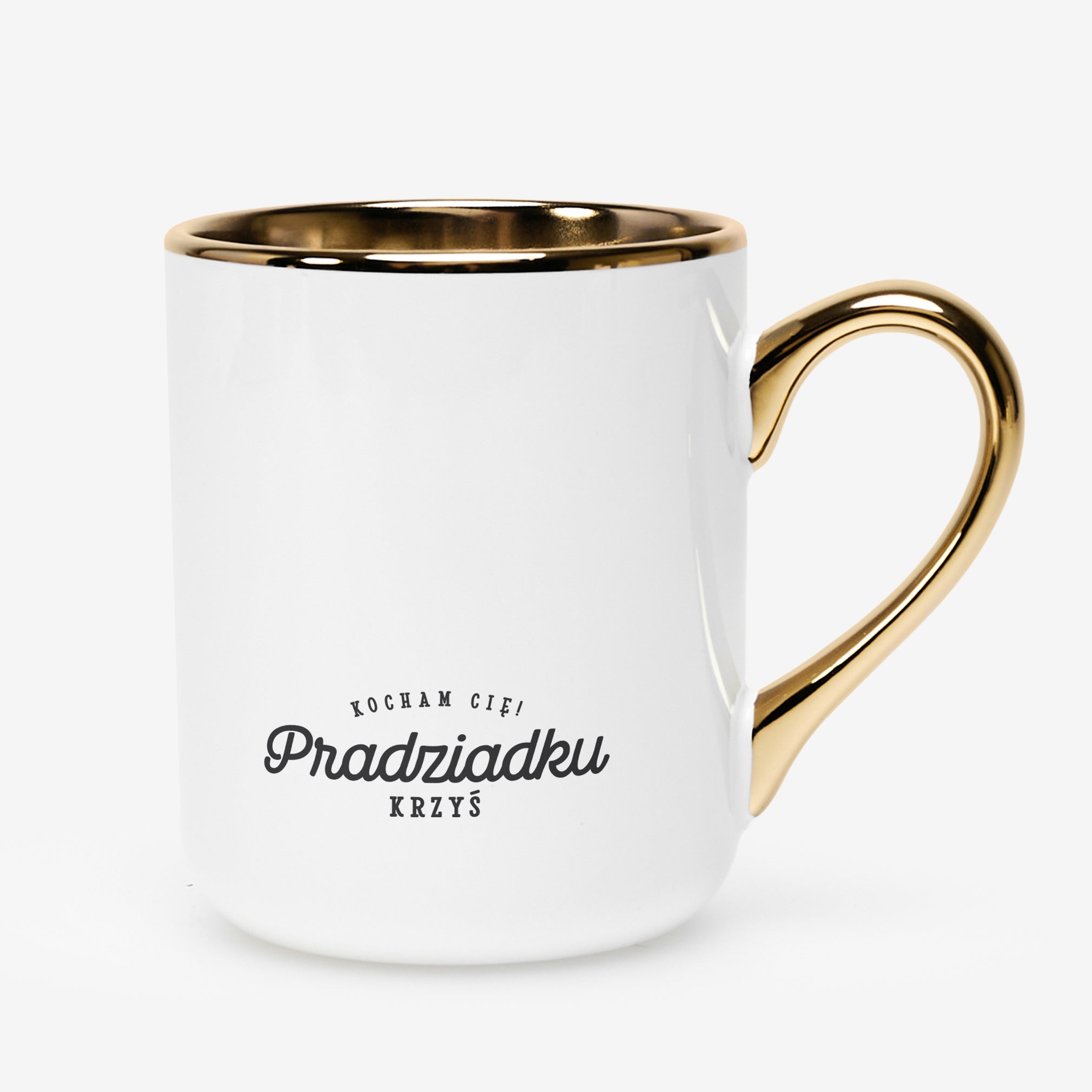 Personalizowany kubek ze złotym uchem dla pradziadka