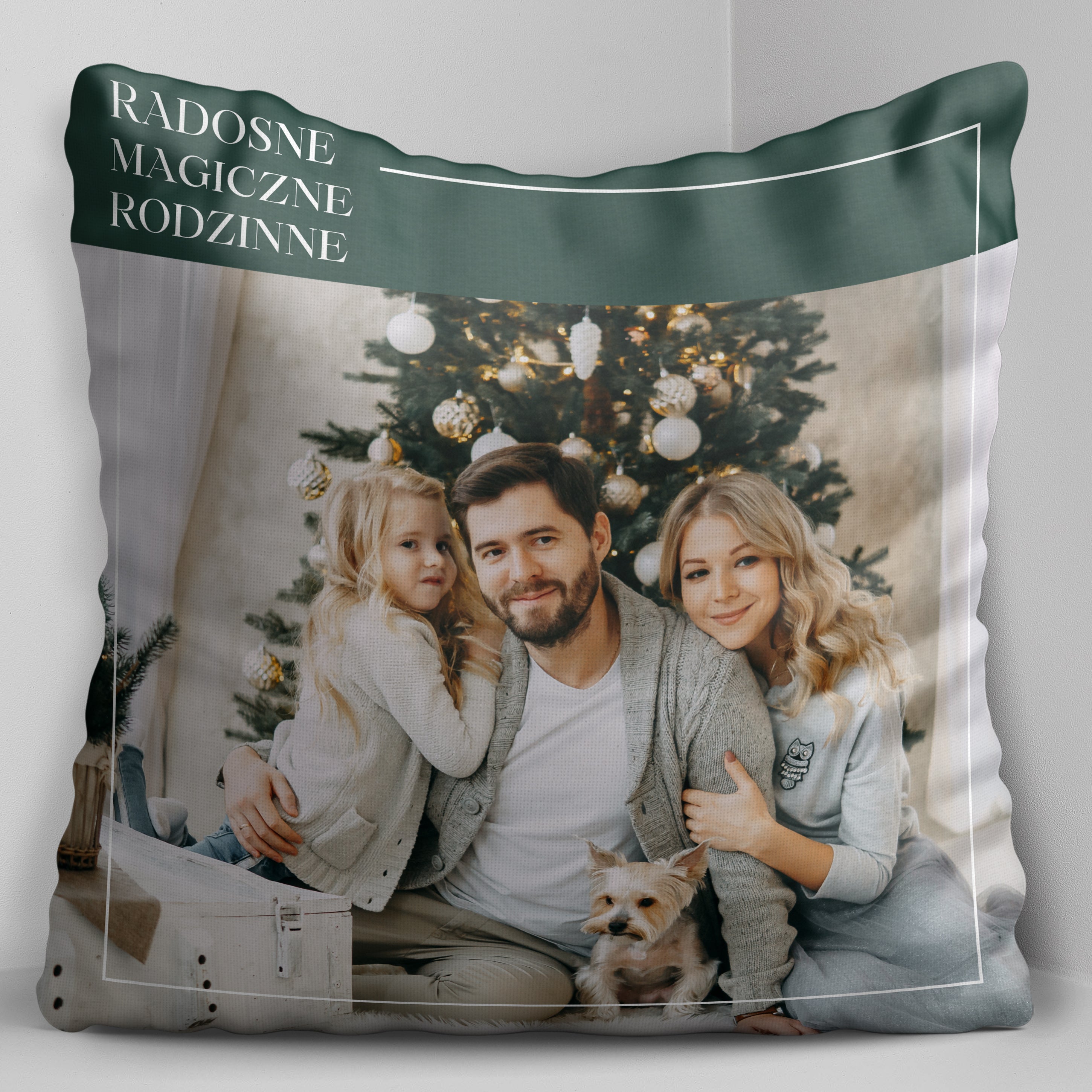 Personalizowana poduszka ze zdjęciem - prezent dla rodziny świąteczny prezent dla rodziny