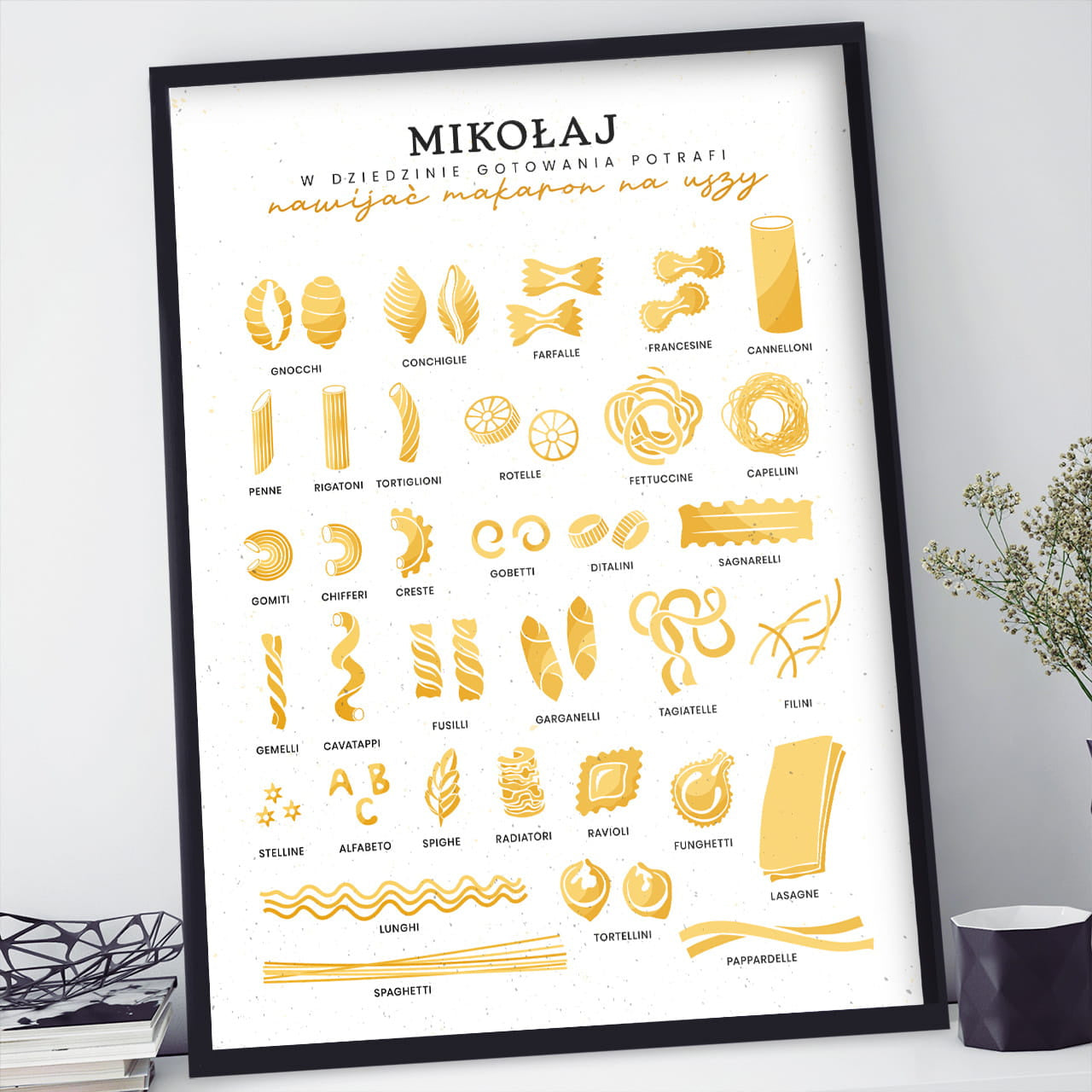 Plakat do kuchni - makarony prezent dla kucharza prezent do kuchni plakat kuchenny prezent dla miłośnika gotowania