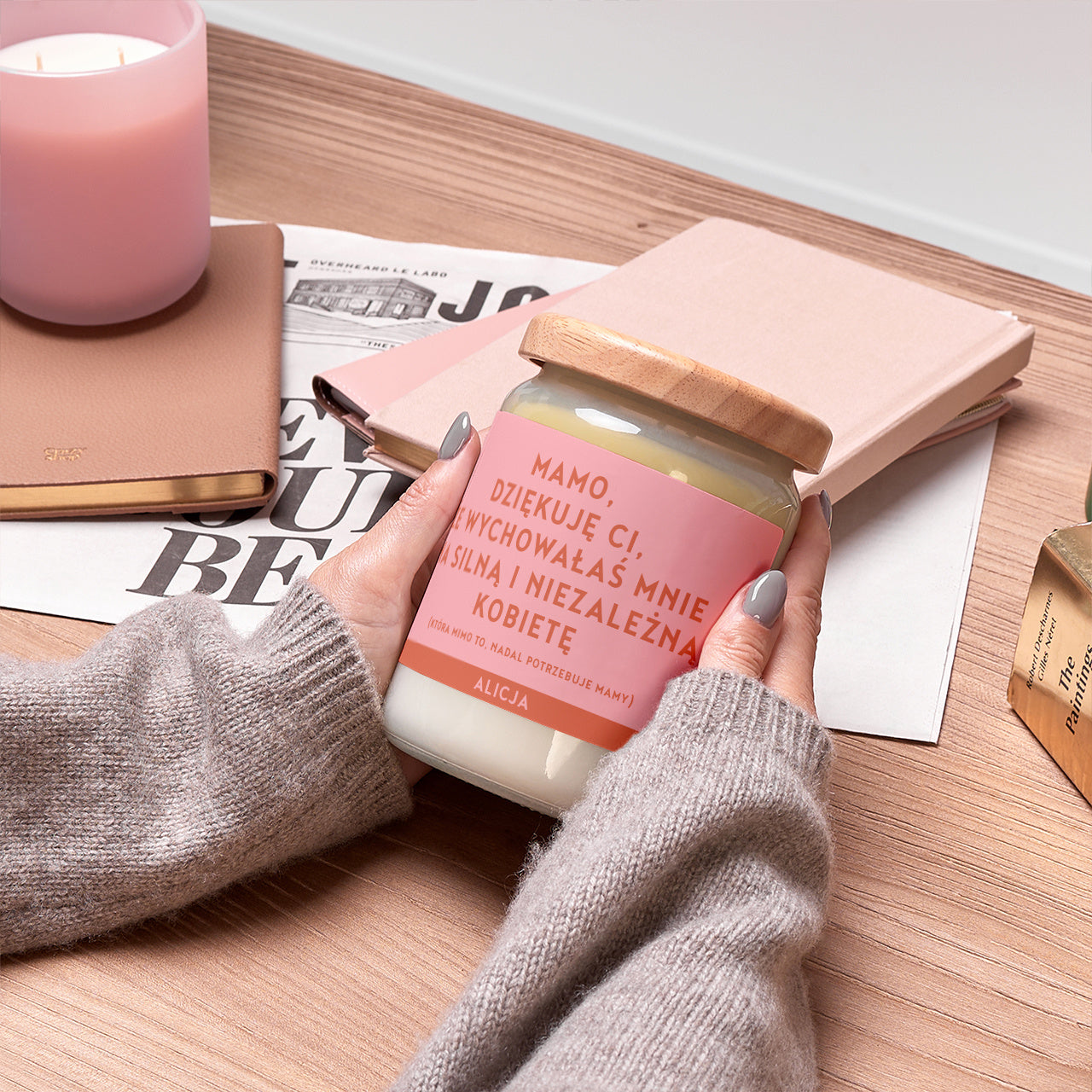 Świeczka z personalizacją dla mamy – dziękuję świeczka zapachowa na prezent dla mamy