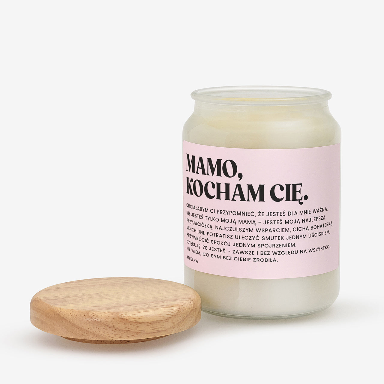 Świeca z dedykacją dla mamy - prezent na Dzień Mamy świeczka personalizowana dla mamy prezent na Dzień Matki