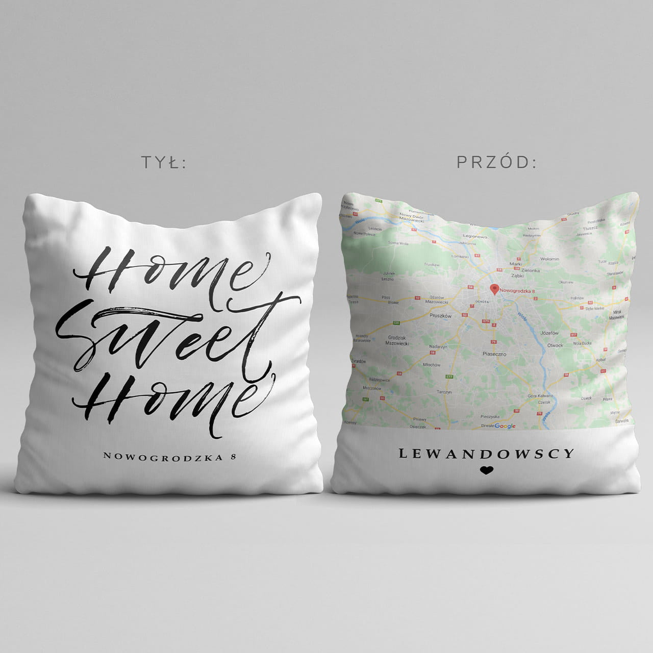 Dekoracyjna poduszka - prezent do nowego domu poduszka dekoracyjna prezent na nowy dom personalizowana poduszka