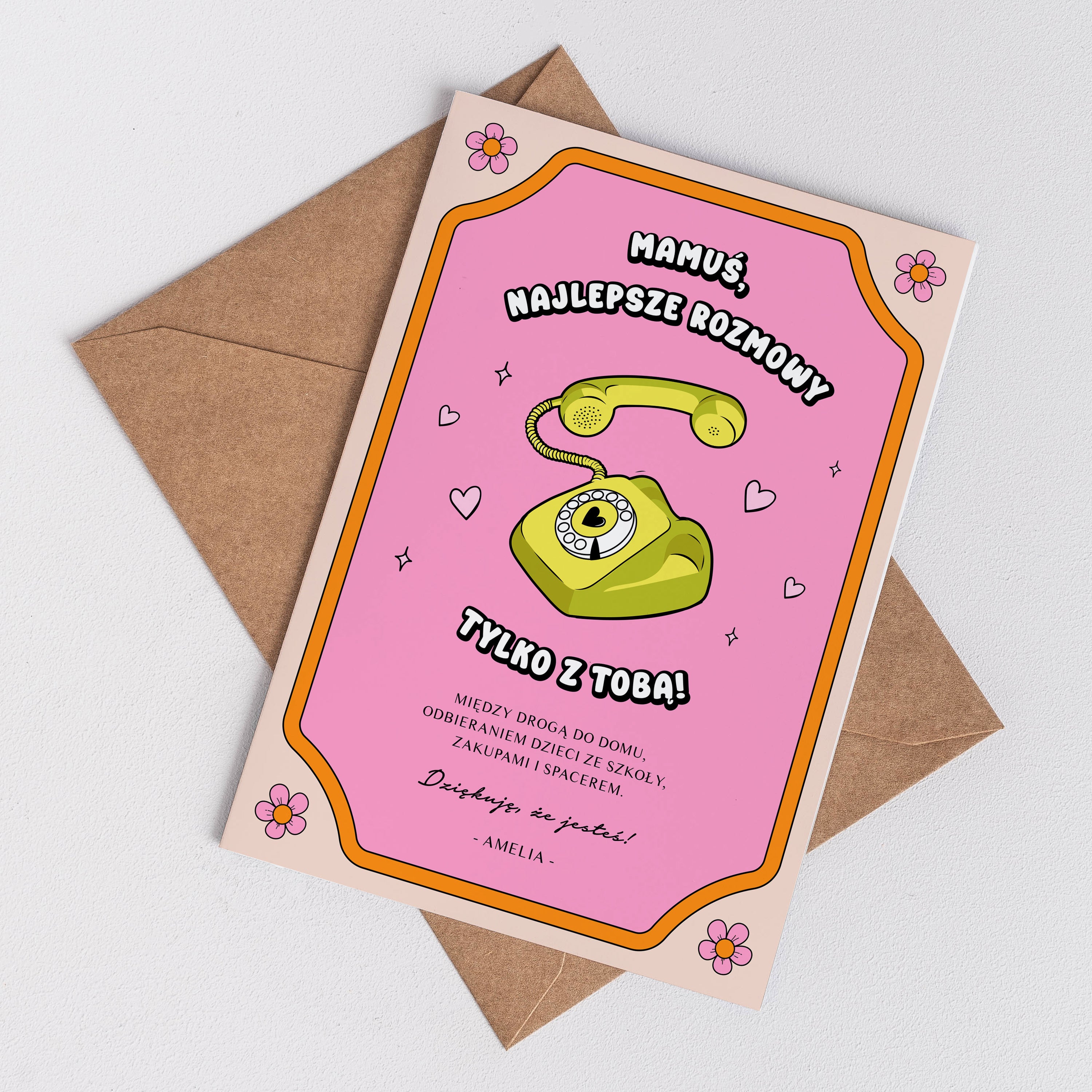 Kartka dla mamy - najlepsze rozmowy kartka personalizowana dla mamy upominek dla mamy prezent dla mamy