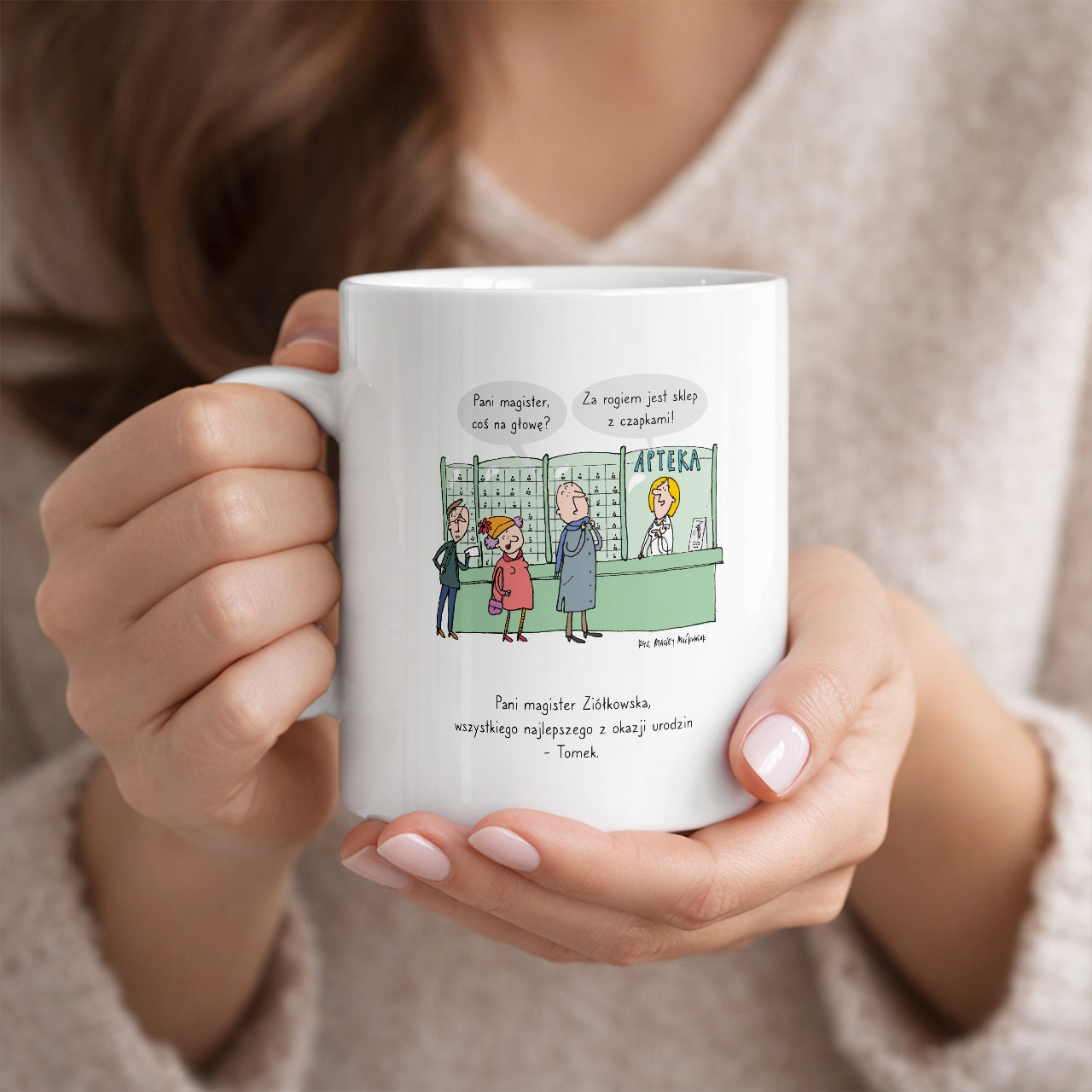 Ceramiczny kubek personalizowany - śmieszny kubek dla aptekarza