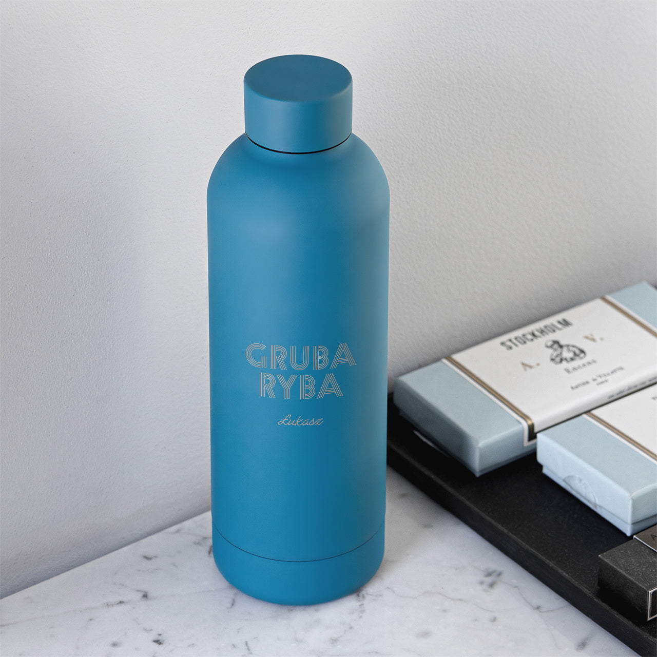 Personalizowana butelka termiczna - prezent wędkarski prezent dla wędkarza termos personalizowany