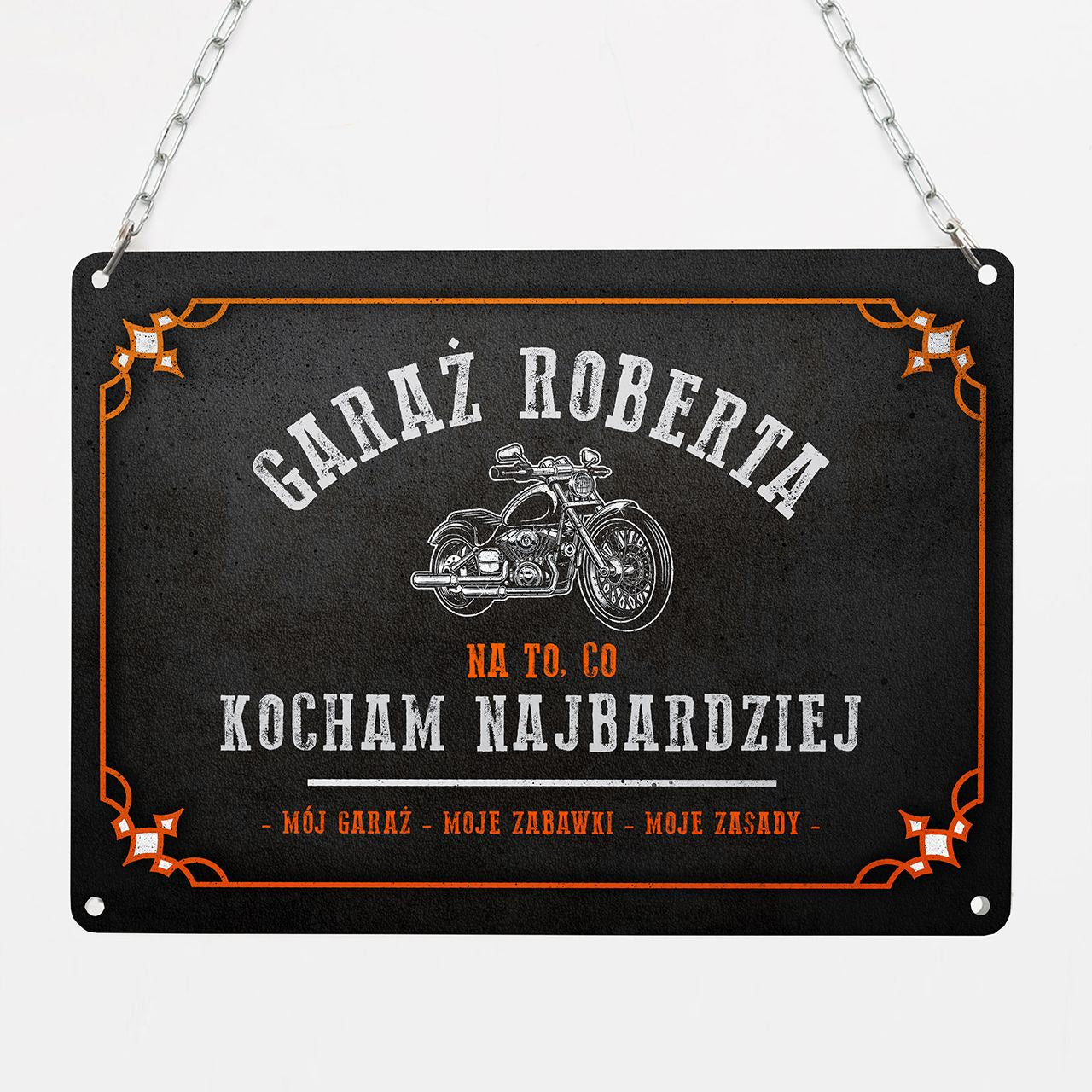 Personalizowana tabliczka do garażu - prezent dla motocyklisty