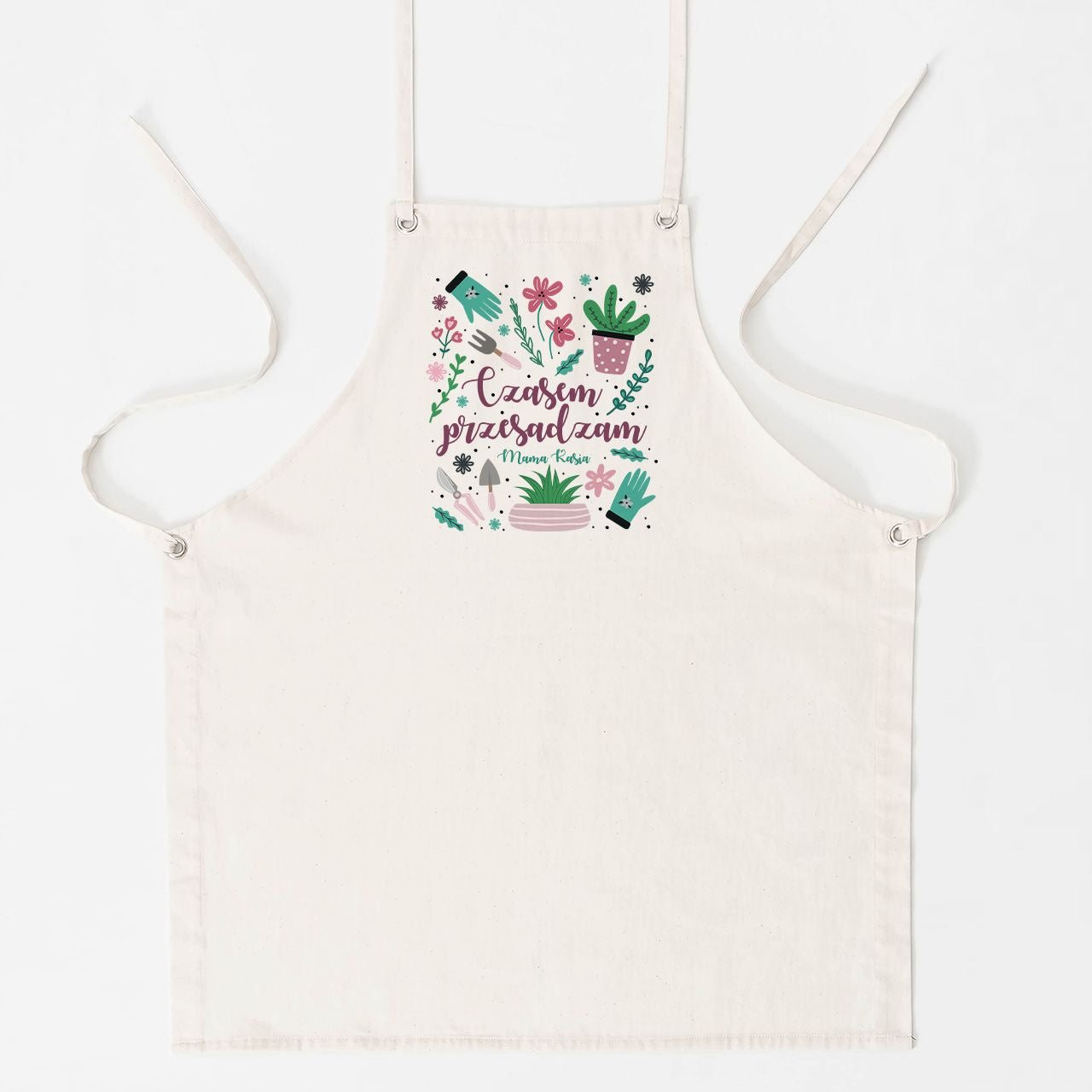 Personalizowany fartuch dla mamy do ogrodu - czasem przesadzam prezent dla mamy prezent na dzień mamy
