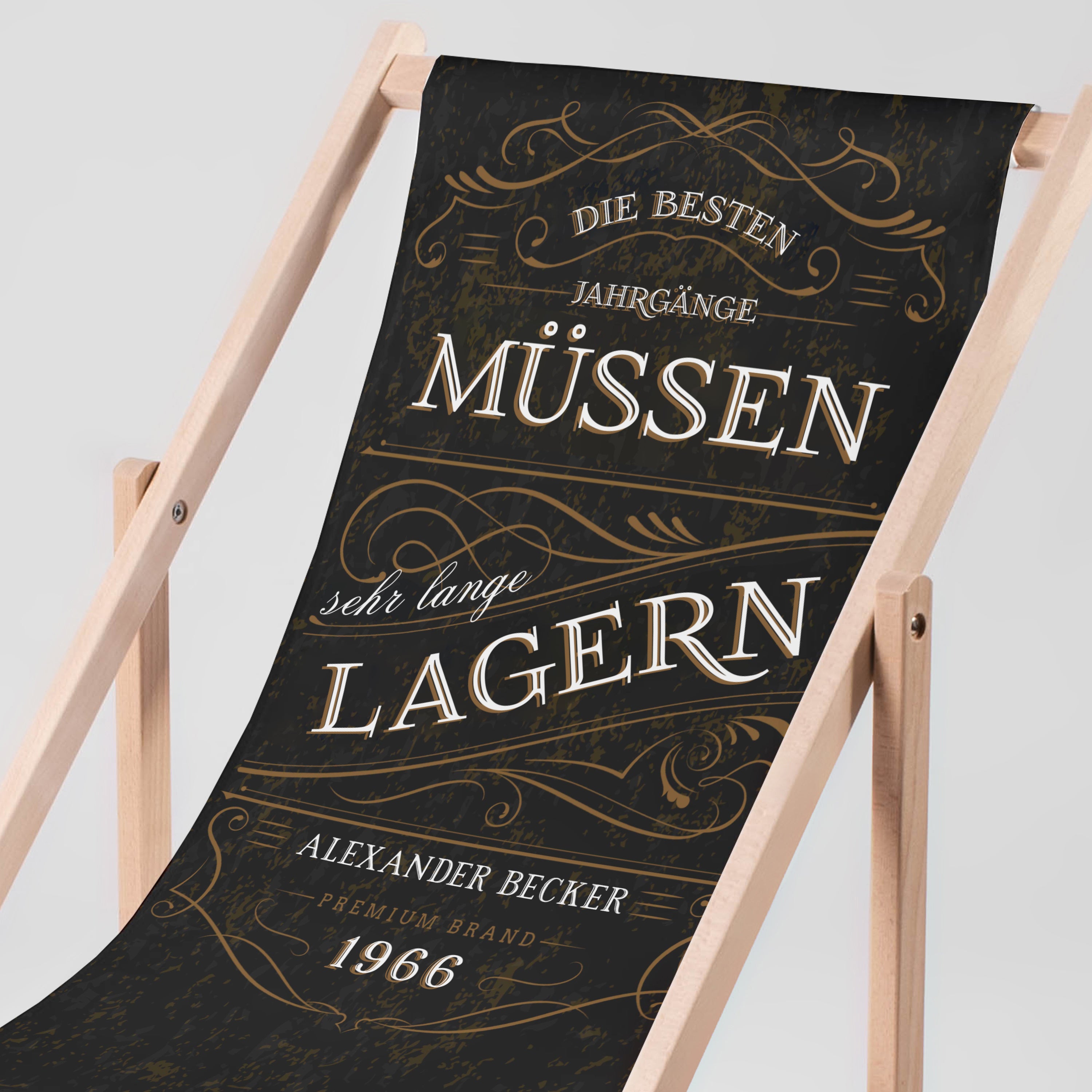 Personalisierter Liegestuhl – Geschenk für einen Mann