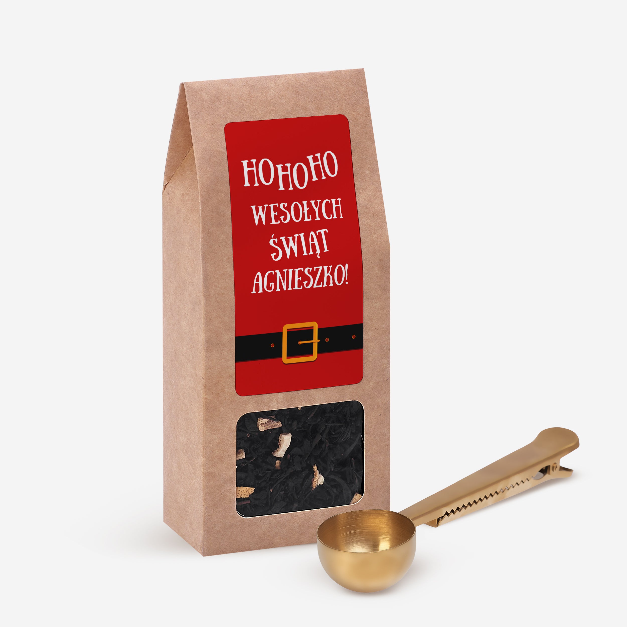Zestaw prezentowy herbata z łyżeczką - drobny upominek mikołajkowy
