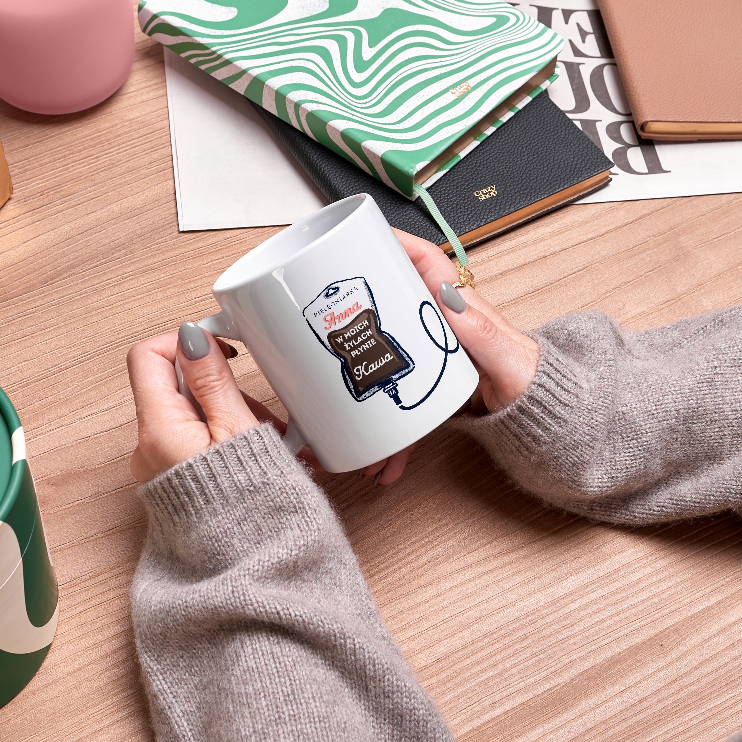 Personalizowany kubek dla pielęgniarki kubek personalizowany prezent dla pielęgniarki prezent dla położnej