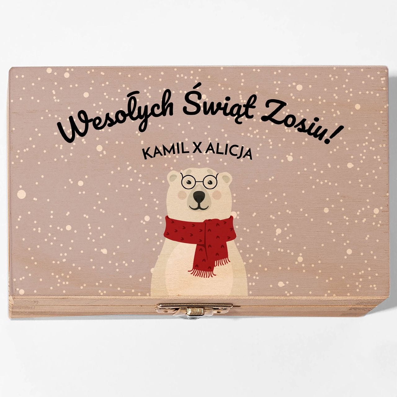 Personalizowana szkatułka drewniana dla dziecka na Święta
