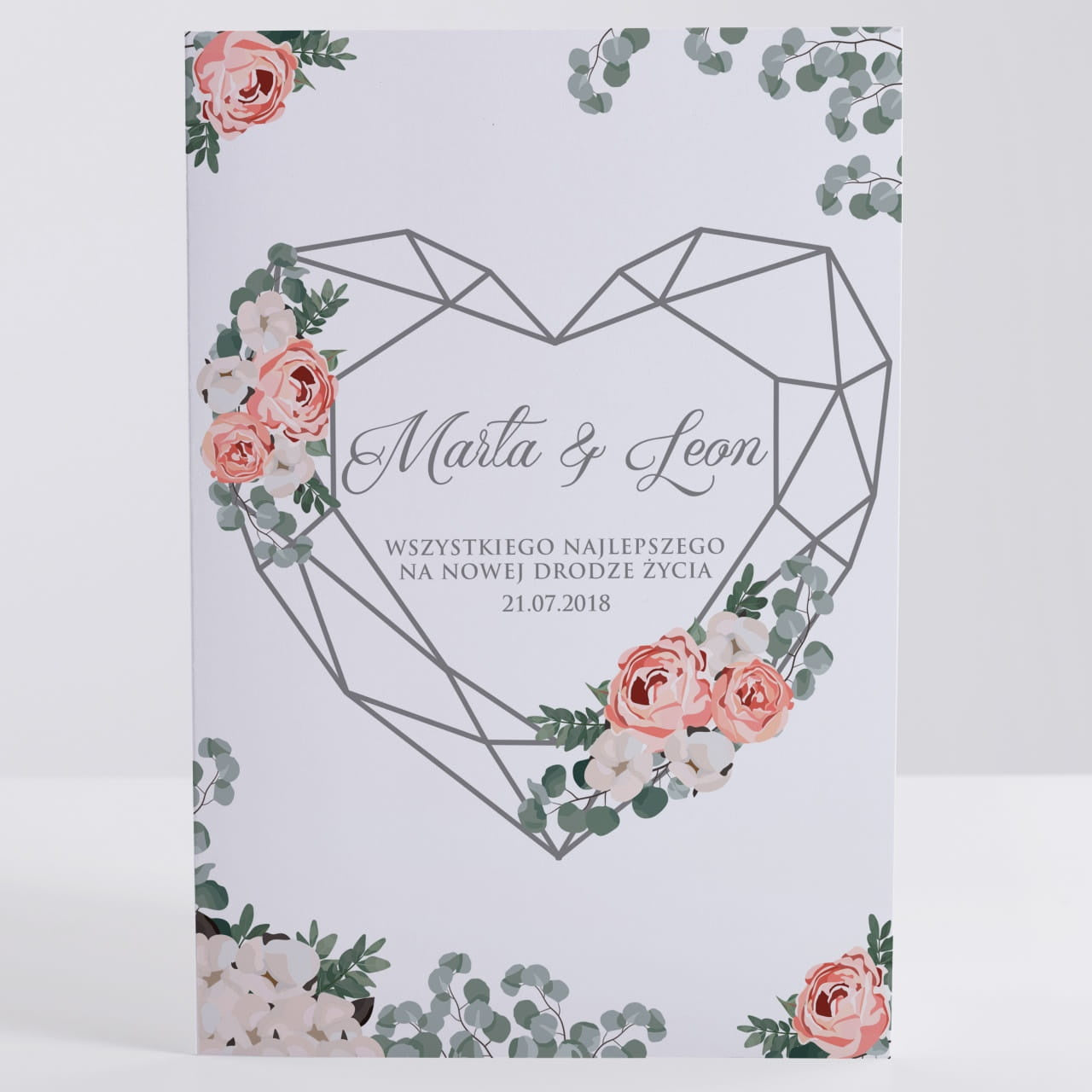 Personalizowana kartka na Ślub prezent na ślub pamiątka ślubna kartka personalizowana