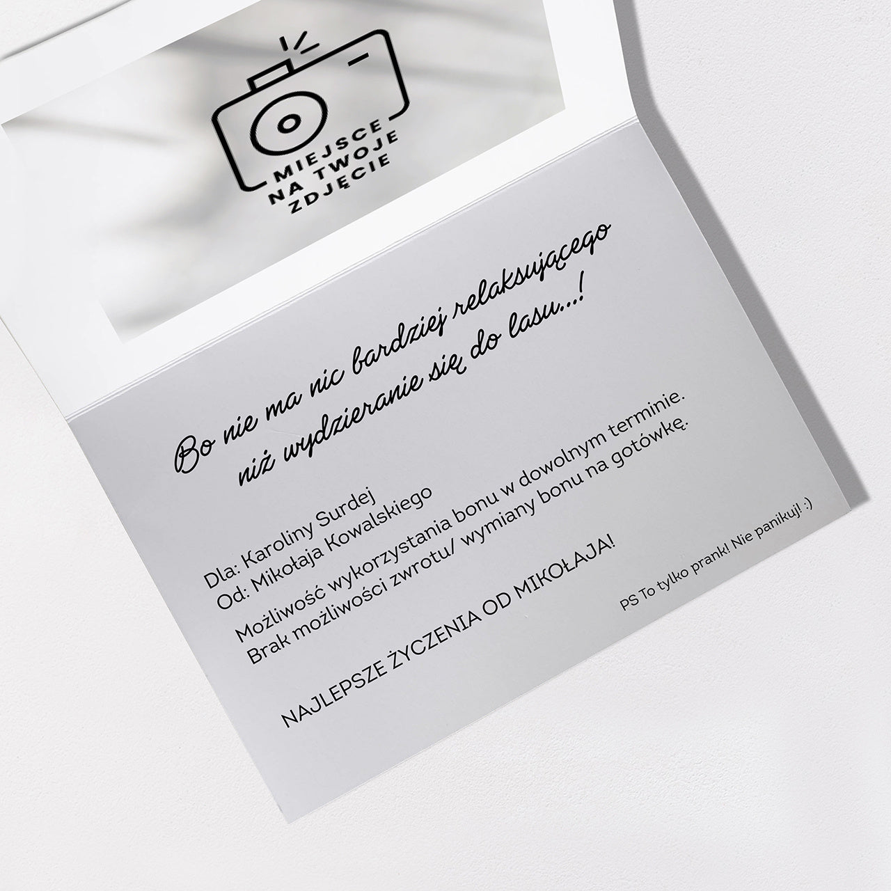 Śmieszna kartka na prezent - bon podarunkowy kartka personalizowana na prezent