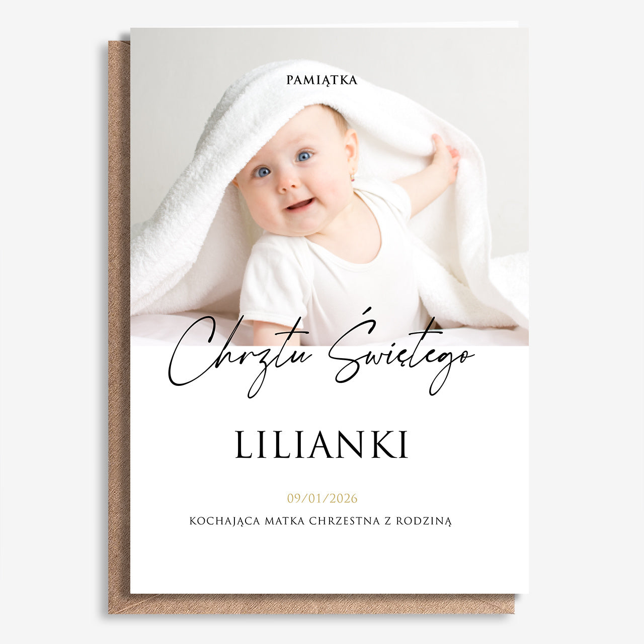 Personalizowana kartka na chrzest - pamiątka na chrzest święty