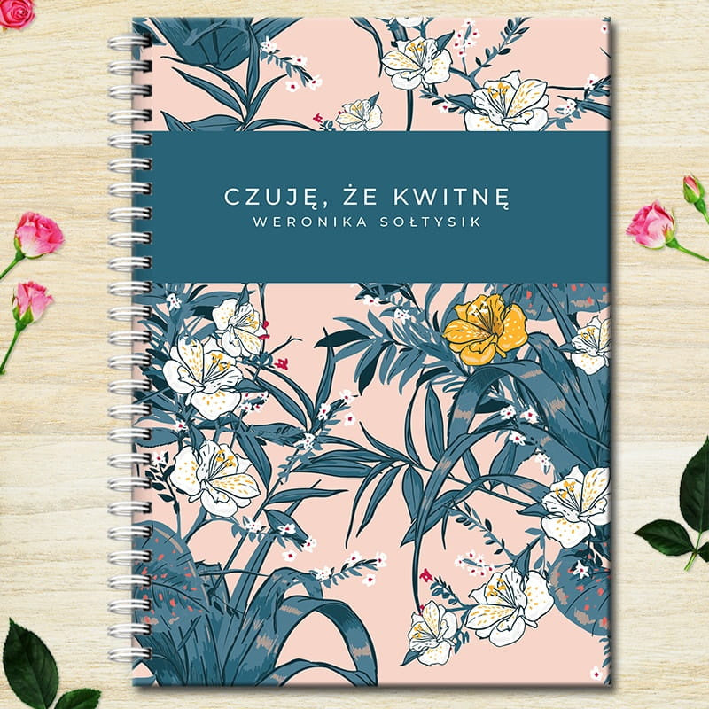 Personalizowany notes na imieniny - z kwiatami prezent imieninowy notatnik dla kobiety prezent dla mamy 