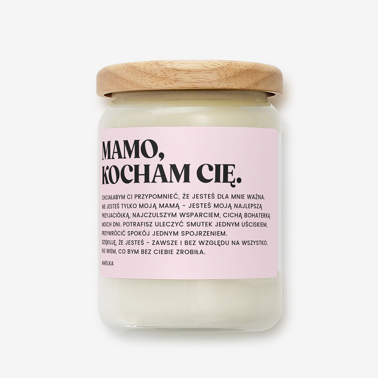 Świeca z dedykacją dla mamy - prezent na Dzień Mamy świeczka personalizowana dla mamy prezent na Dzień Matki