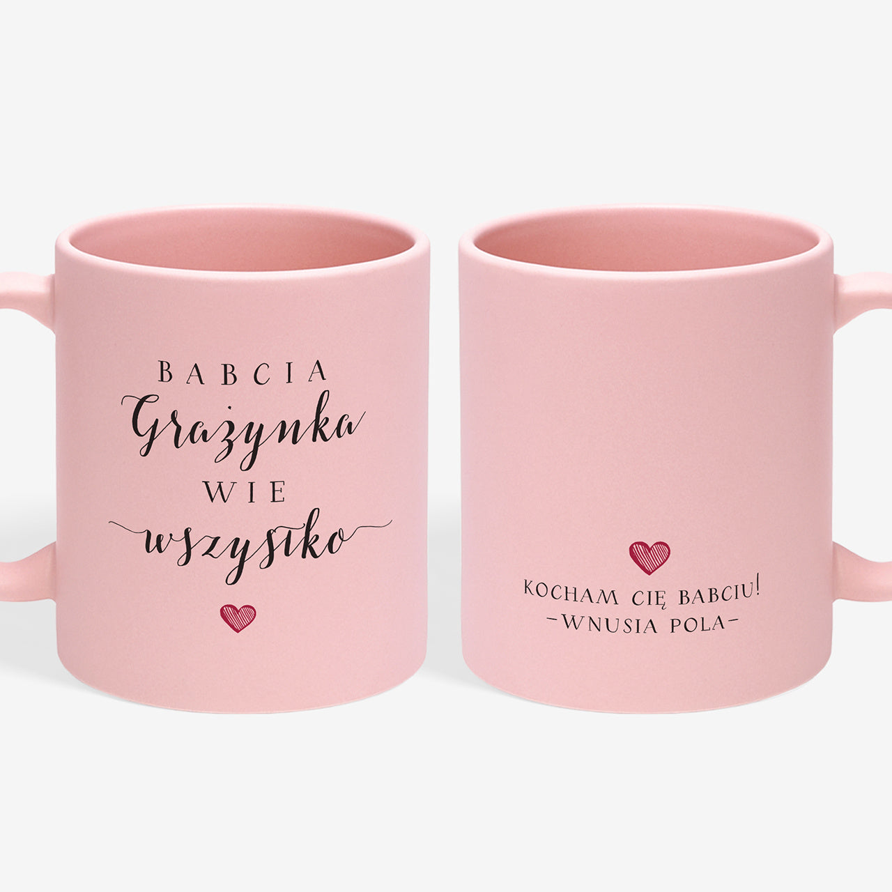 Różowy personalizowany kubek dla babci - prezent na Dzień Babci prezent dla babci na urodziny