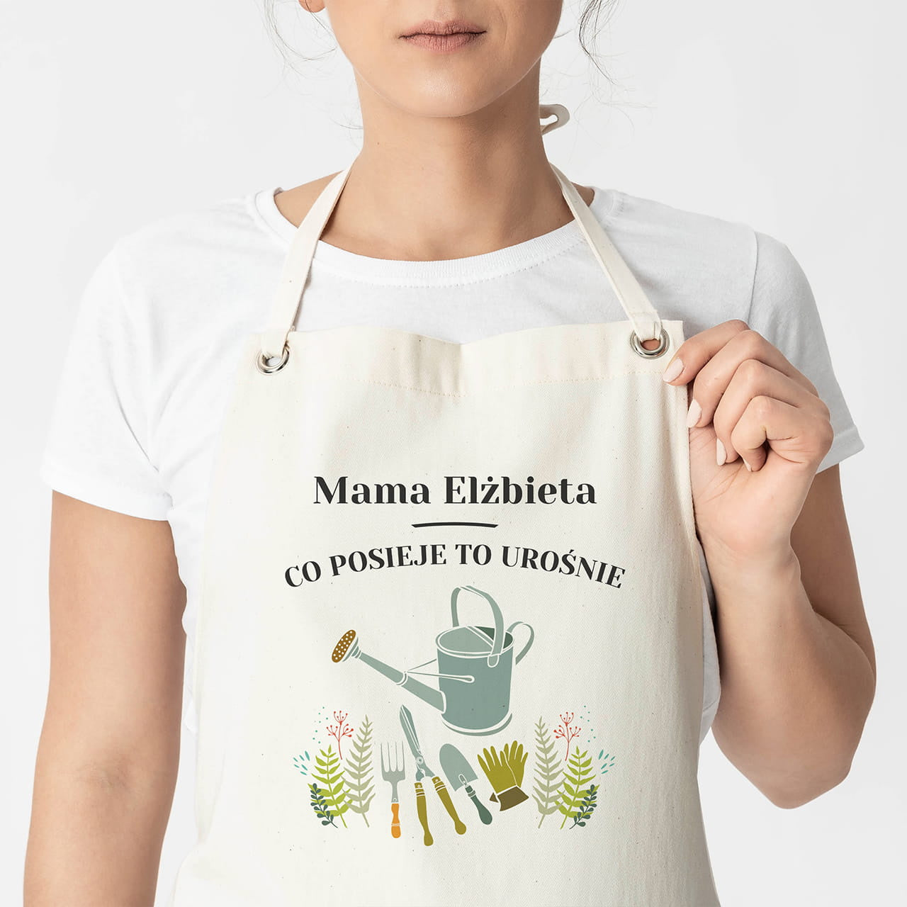 Ogrodowy fartuch dla mamy prezent dla mamy prezent na dzień mamy personalizowany fartuch fartuch ogrodowy