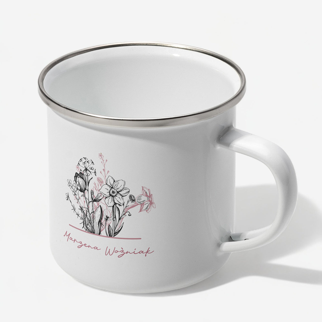 Kubek emaliowany dla ogrodniczki kubek z nadrukiem kubek personalizowany prezent dla kobiety