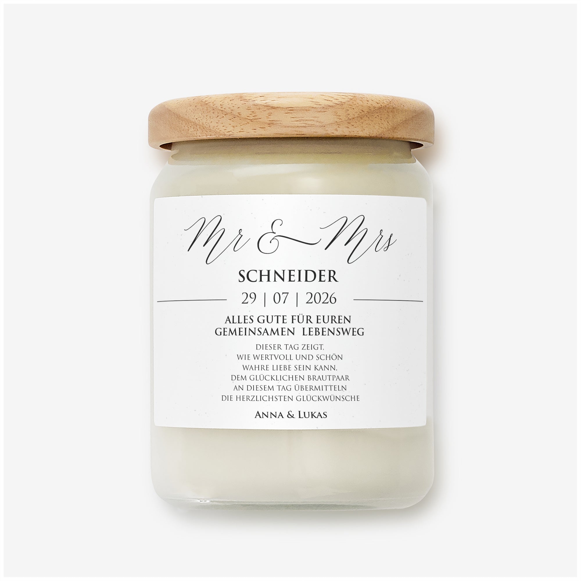Personalisierte Hochzeitskerze ALS HOCHZEITSGESCHENK