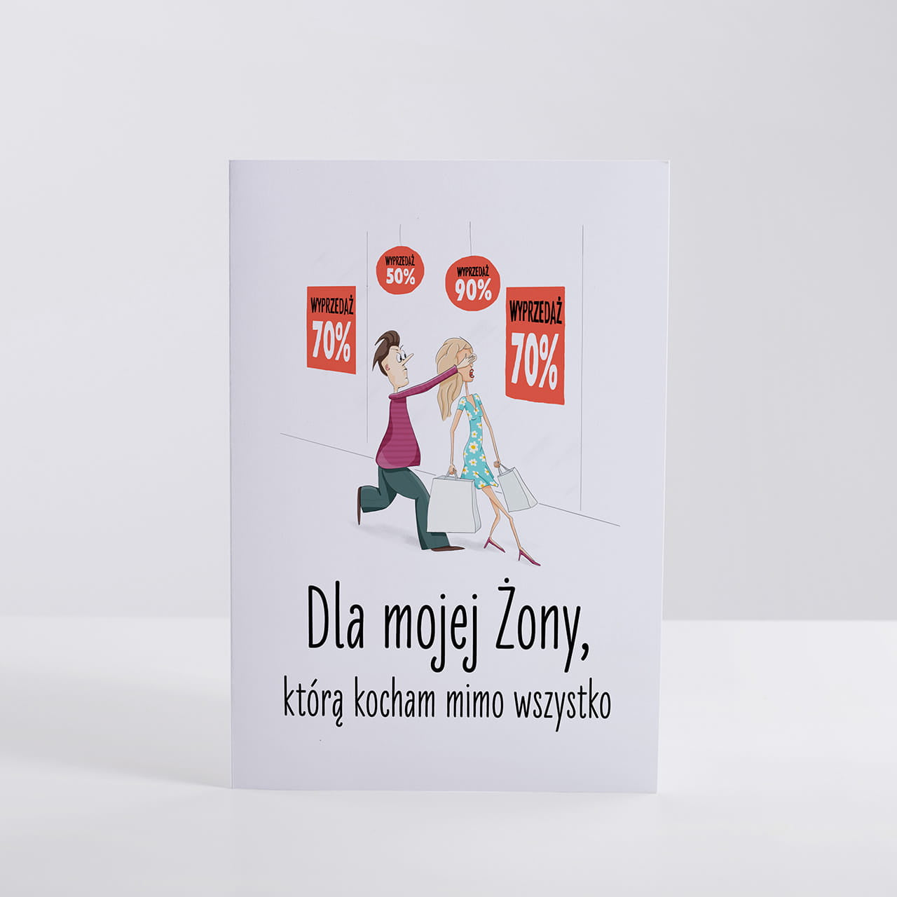 Kartka personalizowana xxl dla zakupoholiczki prezent dla żony prezent na urodziny dla żony personalizowana kartka