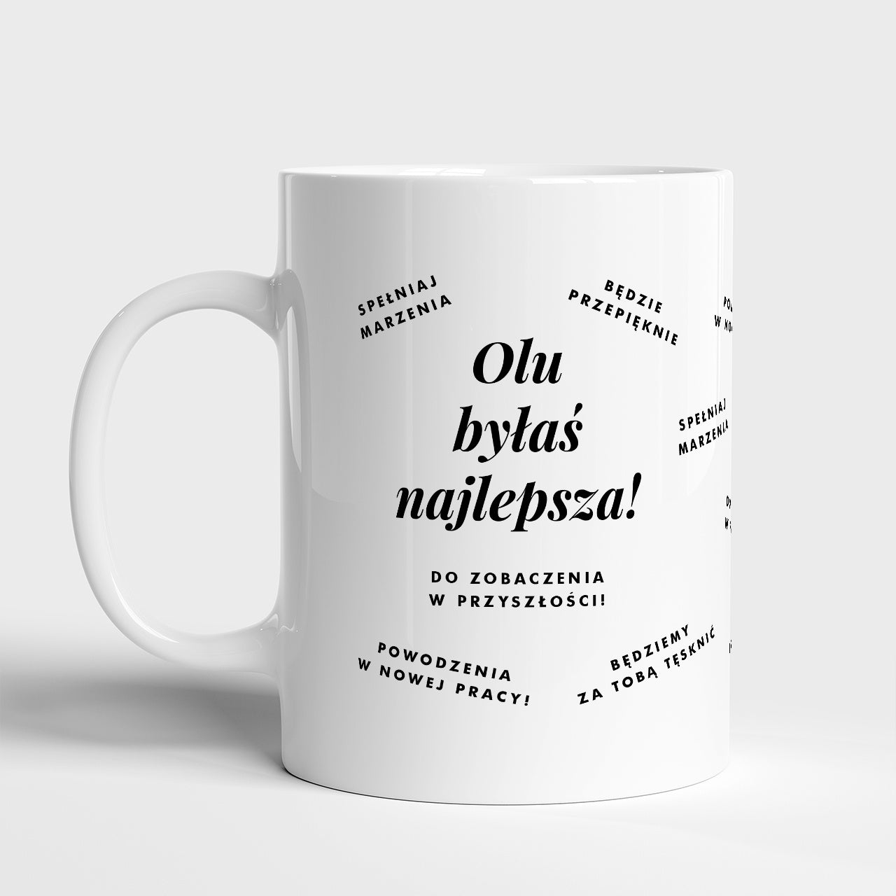 Kubek z personalizacją - prezent na odejście z pracy dla koleżanki kubek z nadrukiem