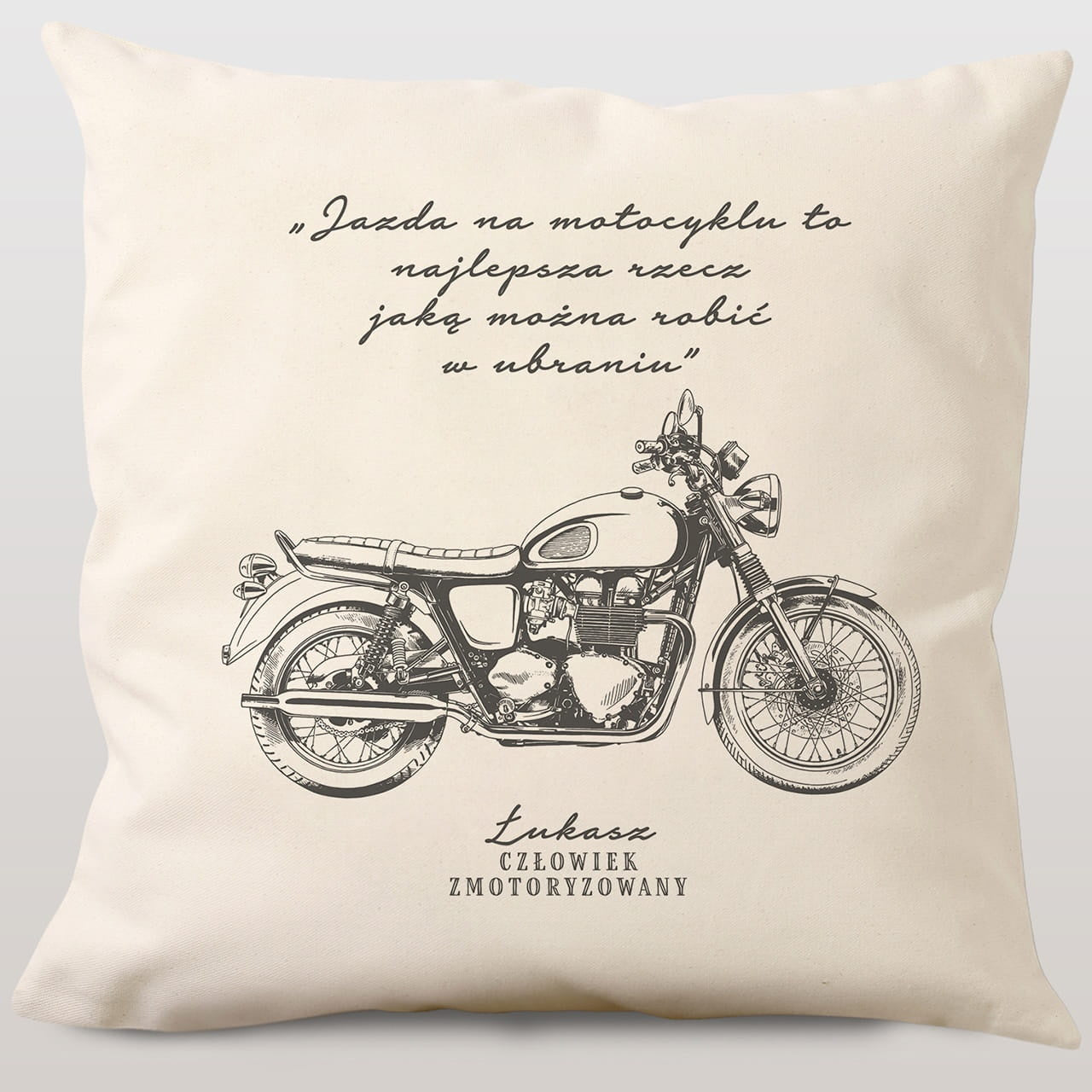 Poduszka personalizowana dla motocyklisty poduszka z nadrukiem poduszka na prezent prezent dla fana motocykli