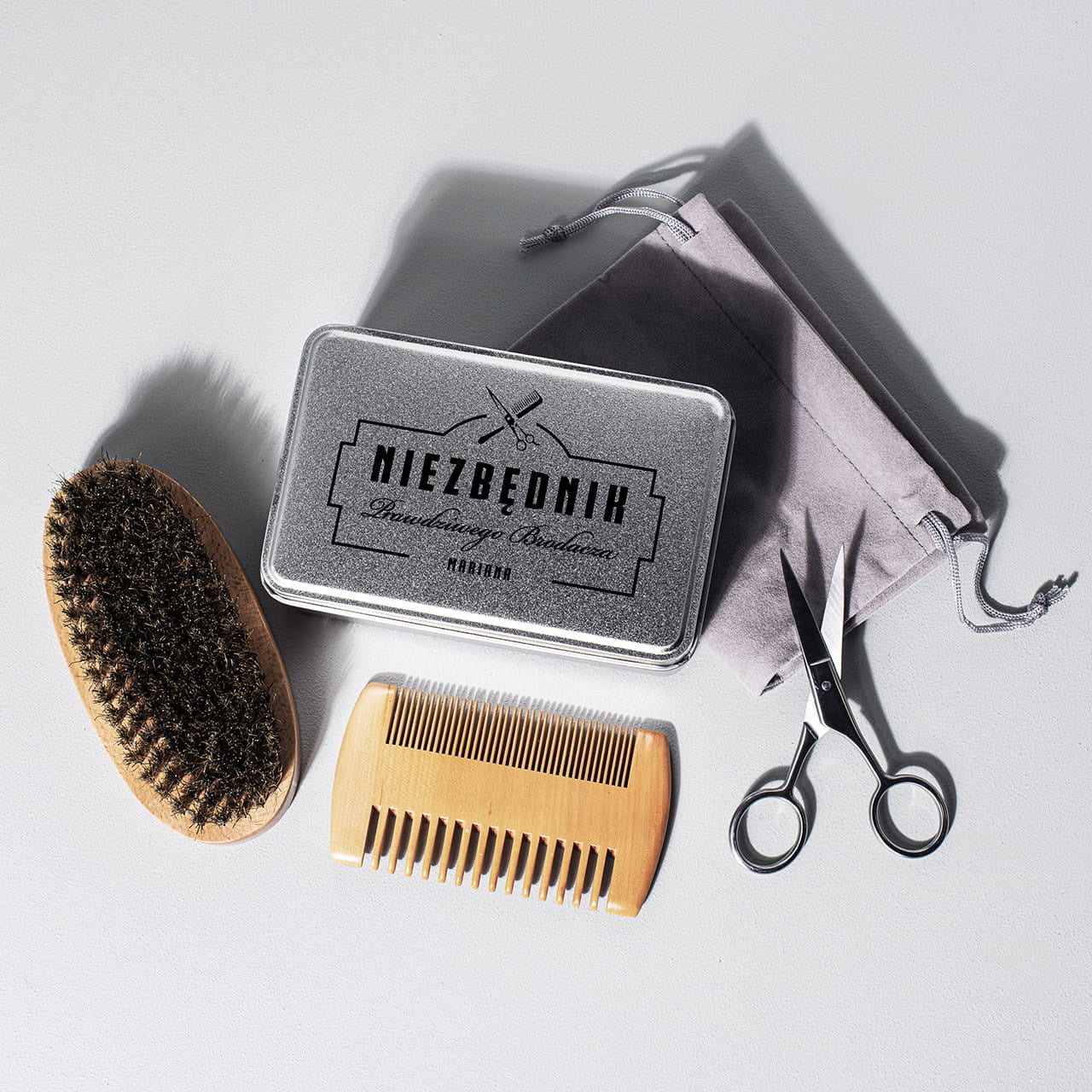 Zestaw do pielęgnacji brody na prezent - Niezbędnik Brodacza prezent dla mężczyzny akcesoria do brody