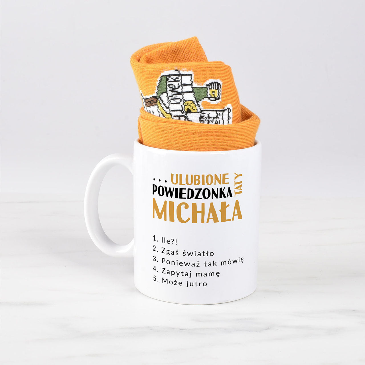 Zestaw prezentowy dla taty - kubek ze skarpetami