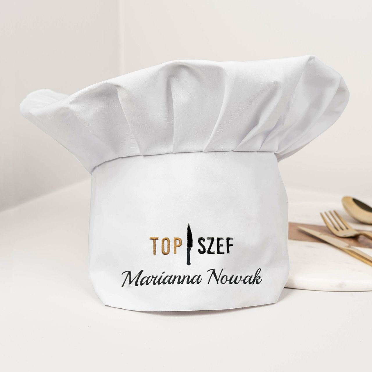Czapka kucharska dla szefa kuchni - top szef