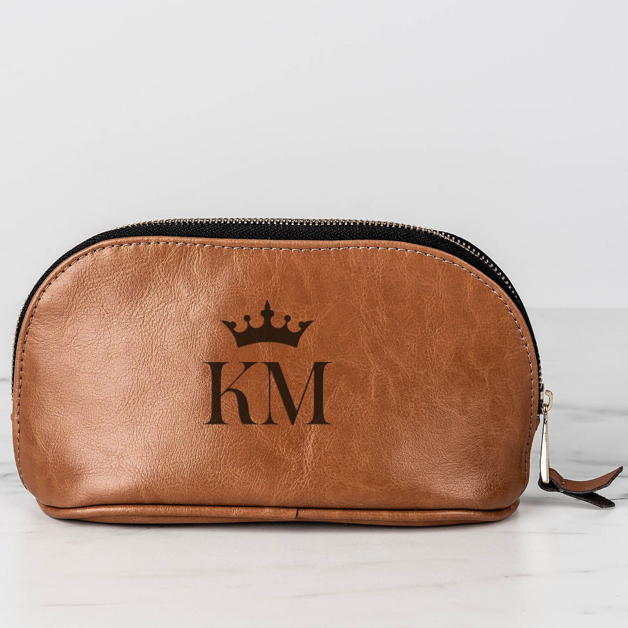 Skórzana kosmetyczka - Korona - praktyczny prezent dla kobiety prezent na dzień kobiet kosmetyczka skórzana