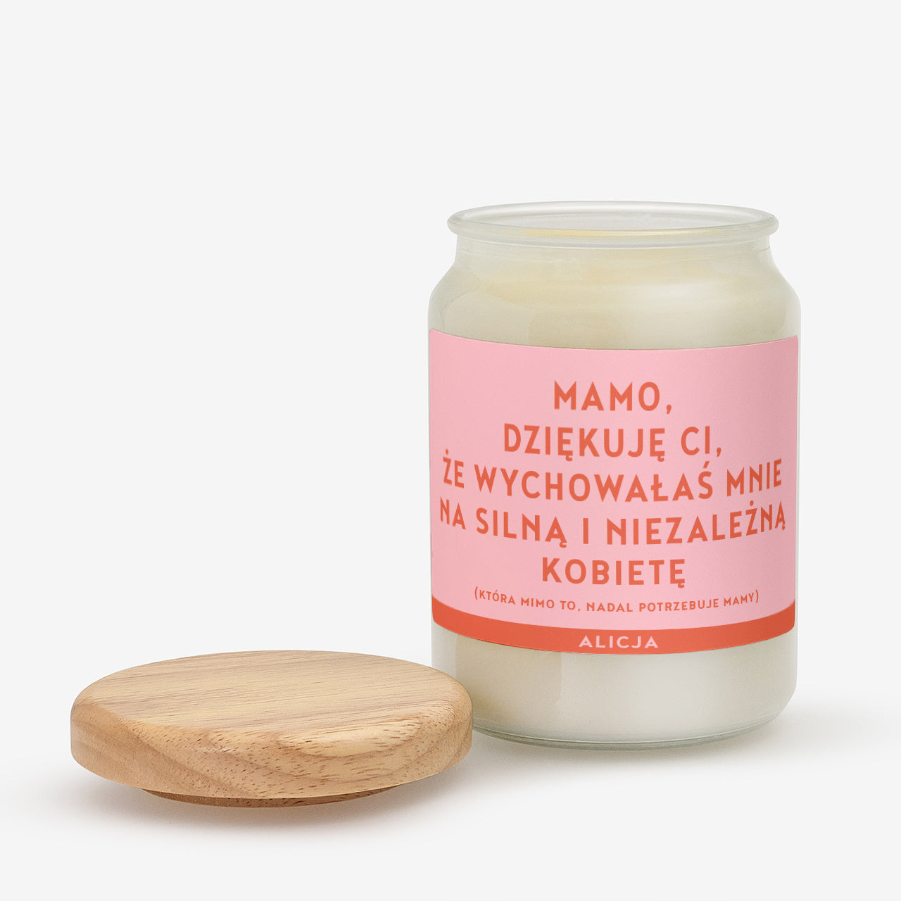 Świeczka z personalizacją dla mamy – dziękuję świeczka zapachowa na prezent dla mamy