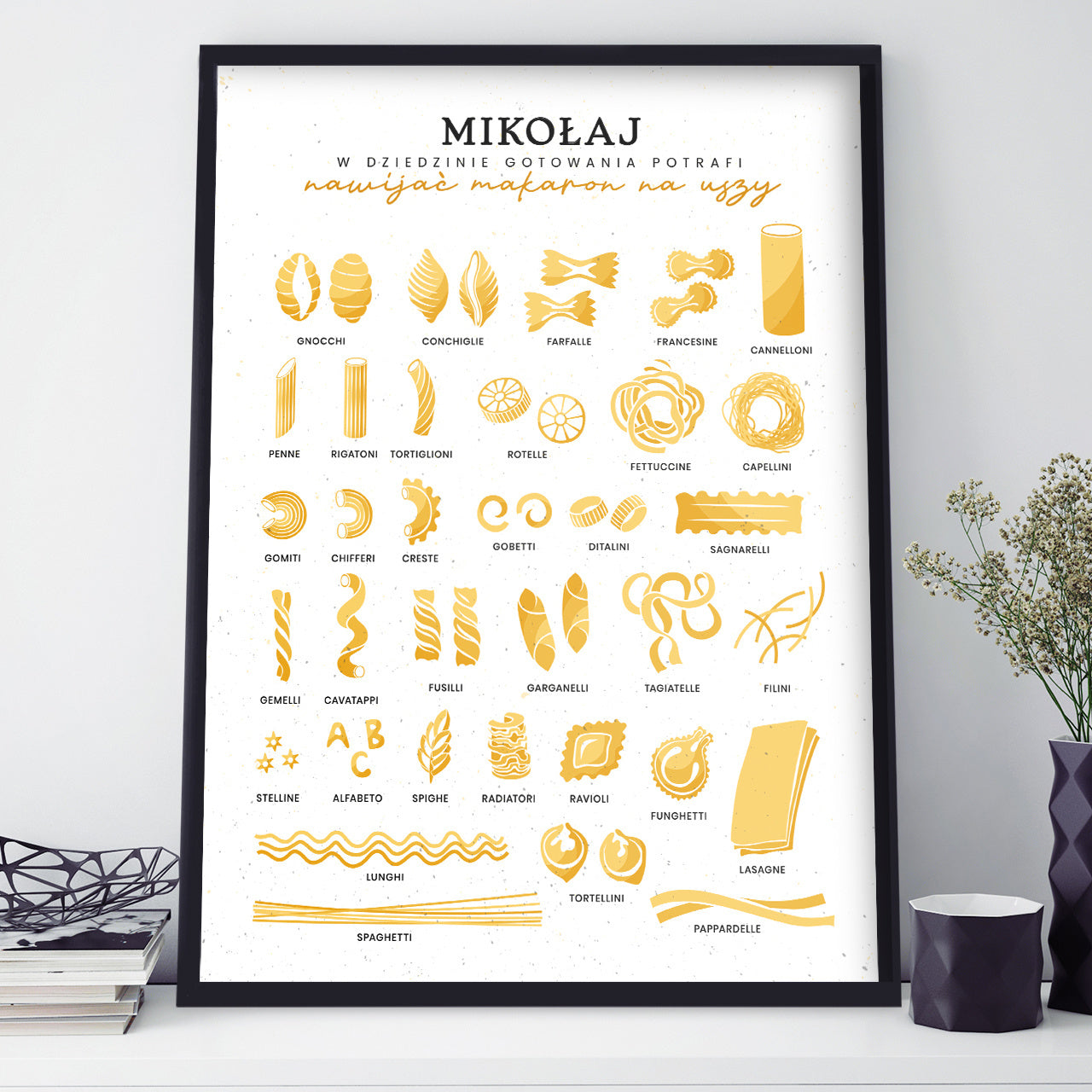 Plakat do kuchni - makarony prezent dla kucharza prezent do kuchni plakat kuchenny prezent dla miłośnika gotowania