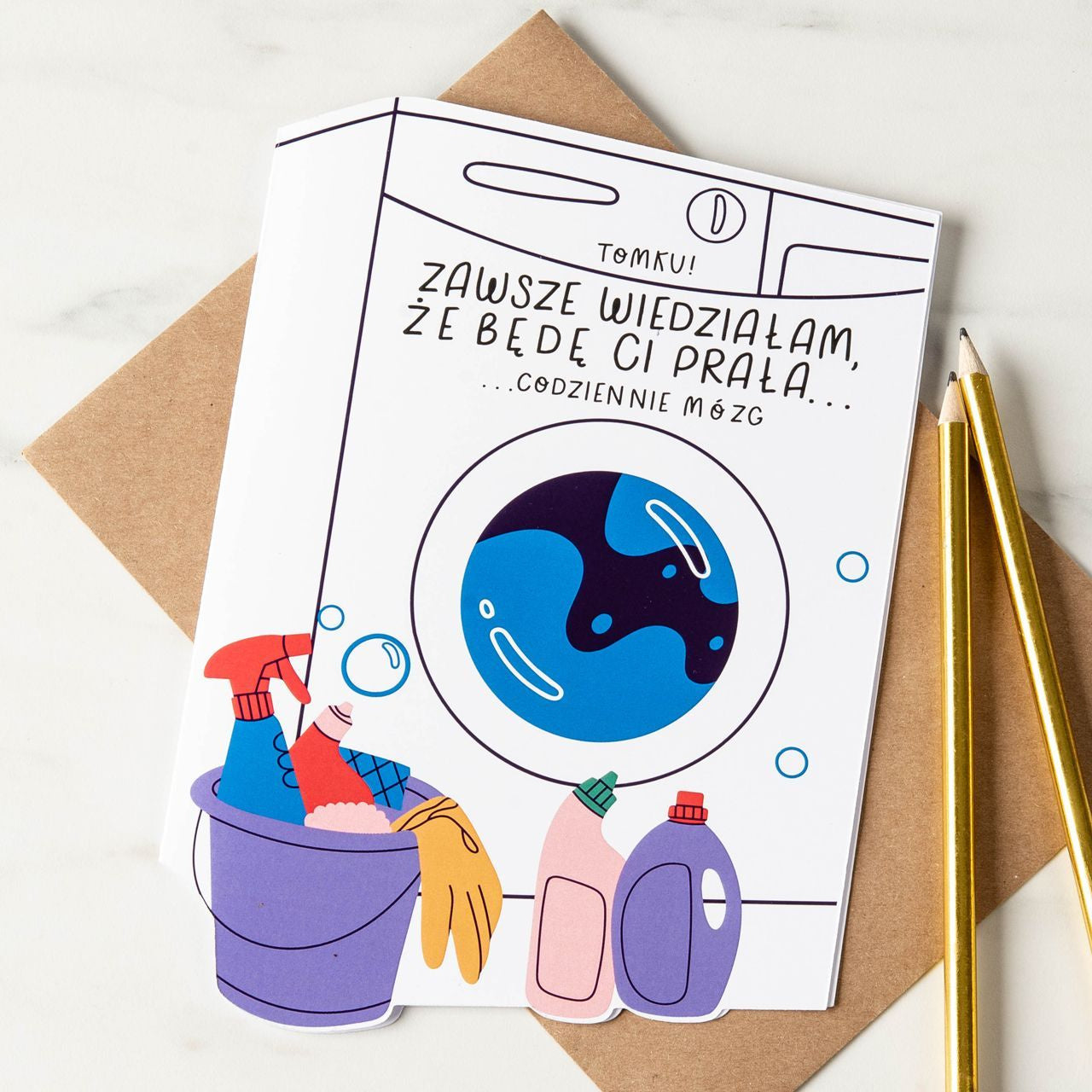 Śmieszna kartka na walentynki - pralka kartka walentynkowa upominek na walentynki upominek walentynkowy