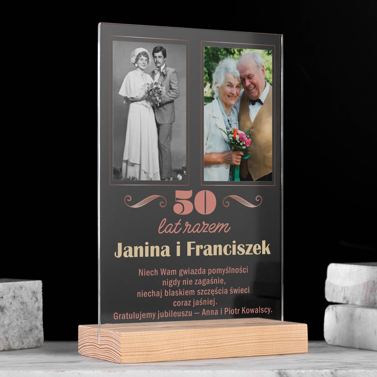 Personalizowana statuetka na pamiątkę 50 Rocznicy Ślubu prezent na 50 rocznicę ślubu
