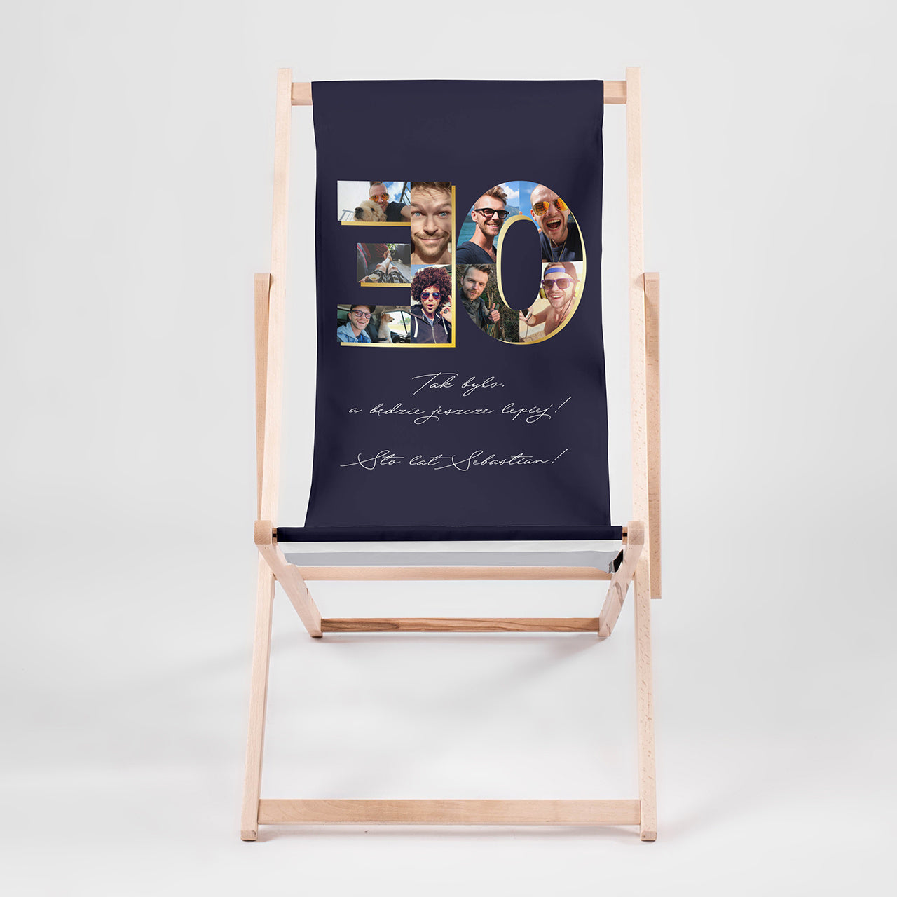Leżak na 30 urodziny - personalizowany ze zdjęciami