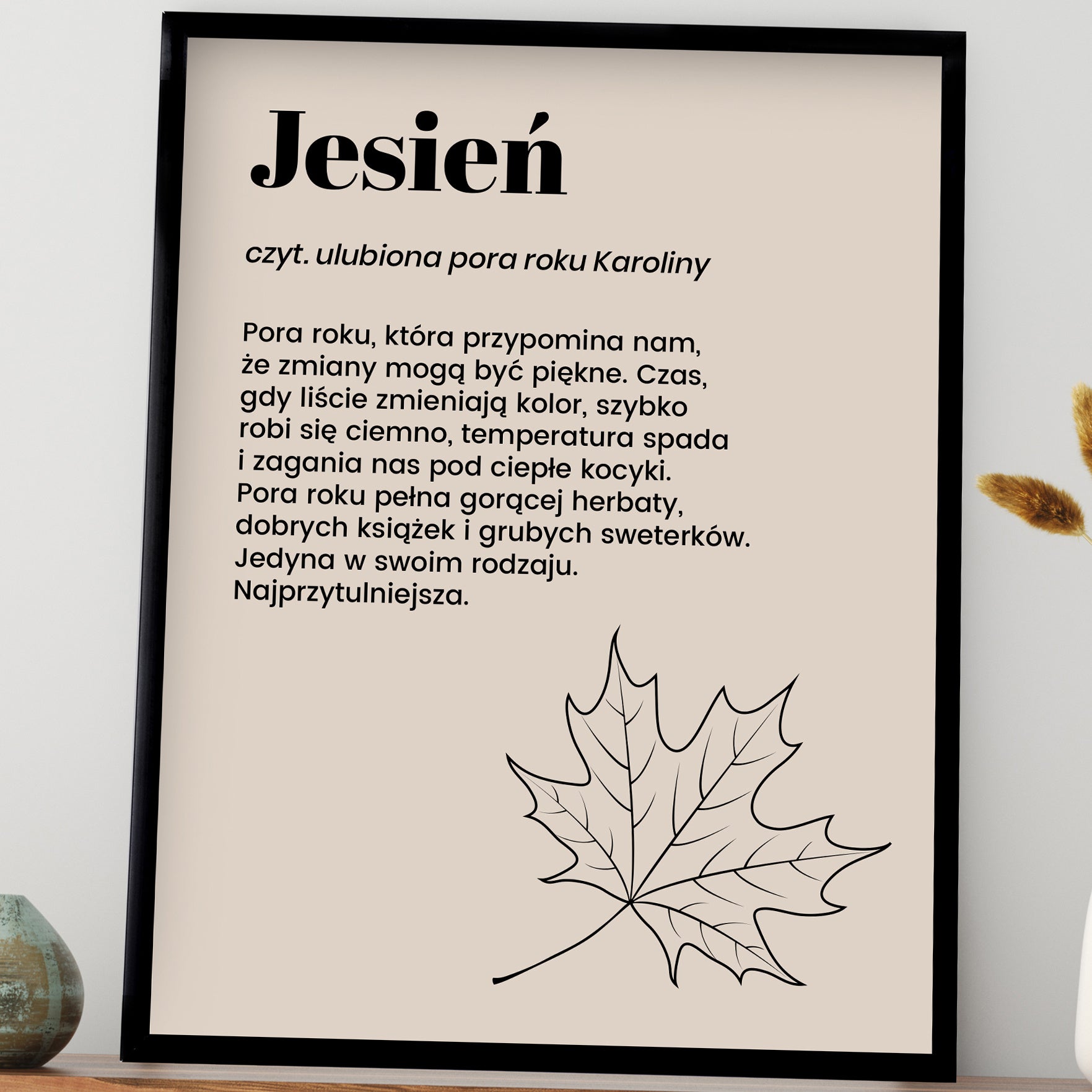 Personalizowany plakat na prezent dla jesieniary