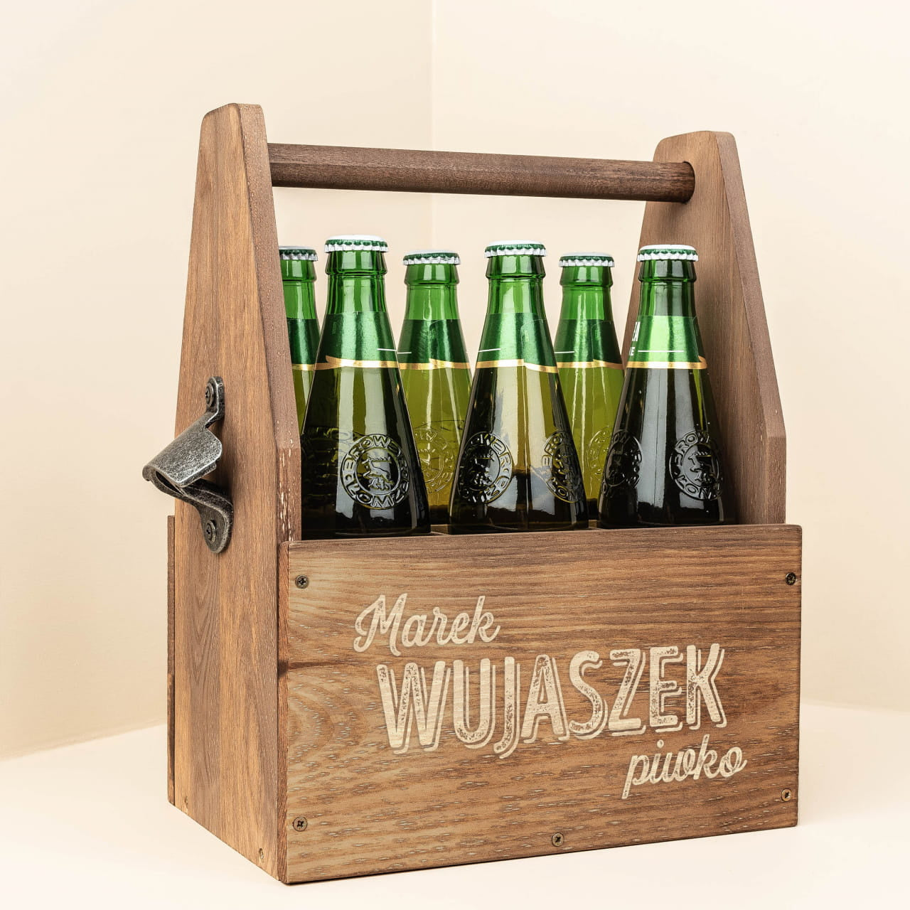 Nosidło na piwo z otwieraczem personalizowane - prezent dla wujka nosidło na piwo