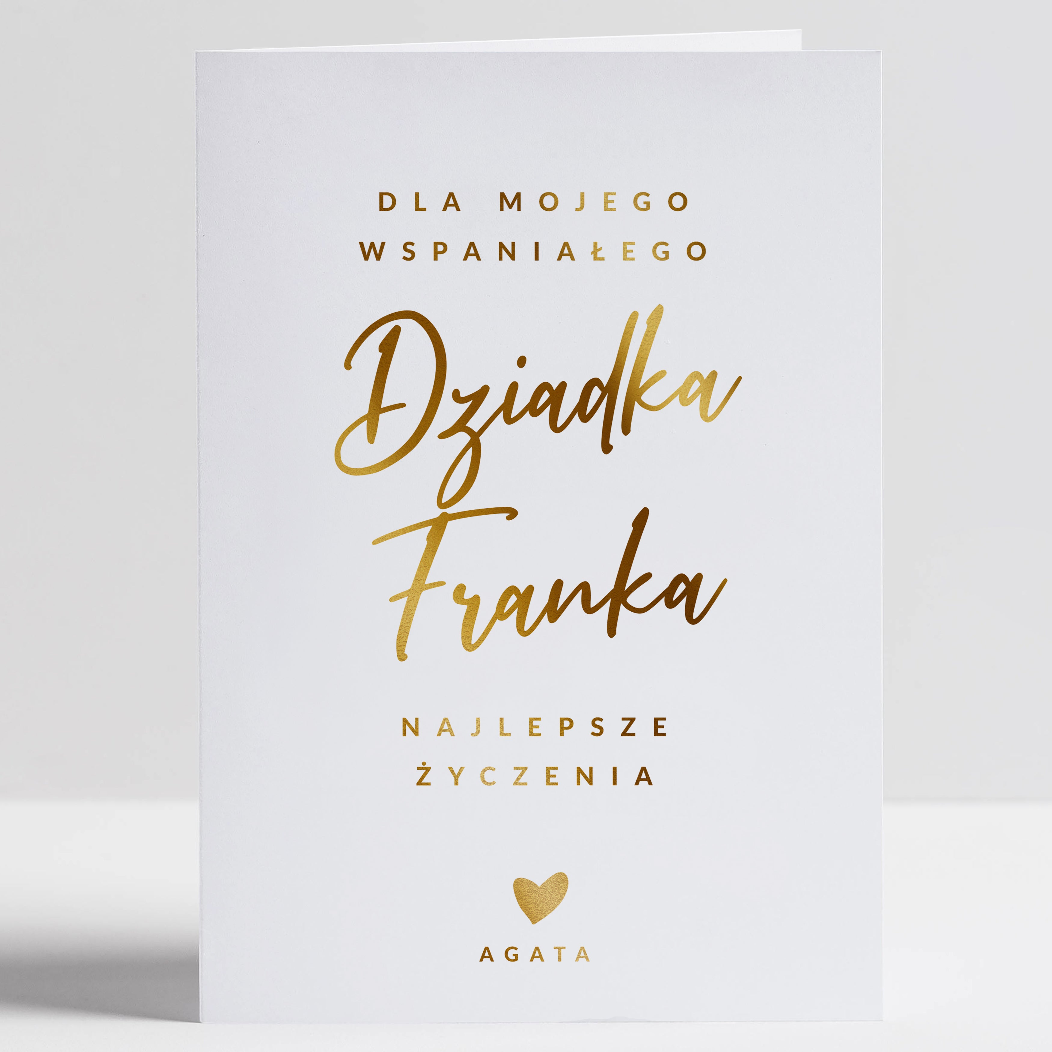 Personalizowana kartka ze złoceniem dla dziadka