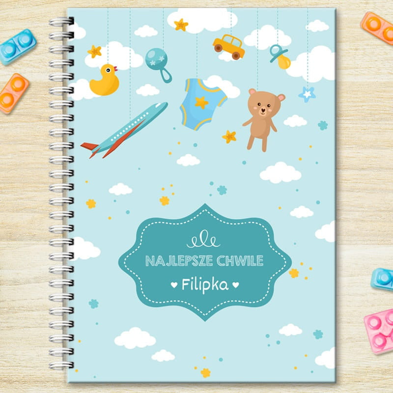 Personalizowany pamiętnik na prezent z okazji Narodzin Chłopca pamiętnik dla chłopca prezent na narodziny chłopca