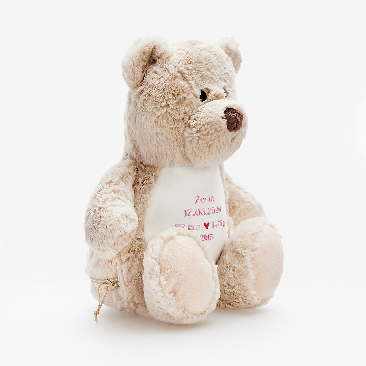 Personalizowany miś z metryczką - prezent dla dziewczynki personalizowany prezent dla dziewczynki 