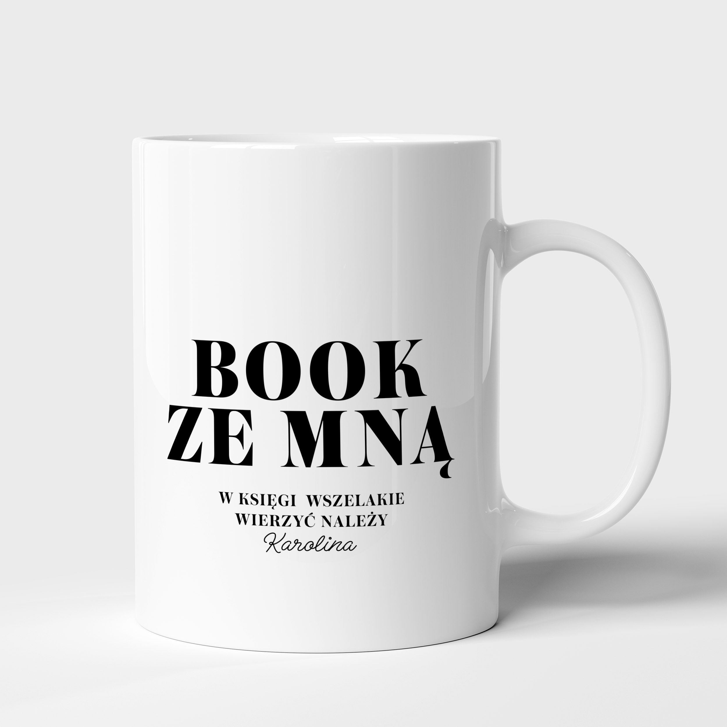 Kubek dla miłośnika książek - Book Ze Mną prezent dla książkary prezent dla mola książkowego kubek dla książkary