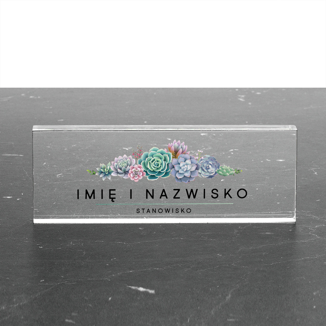 Personalizowany wizytownik na biurko - sukulenty