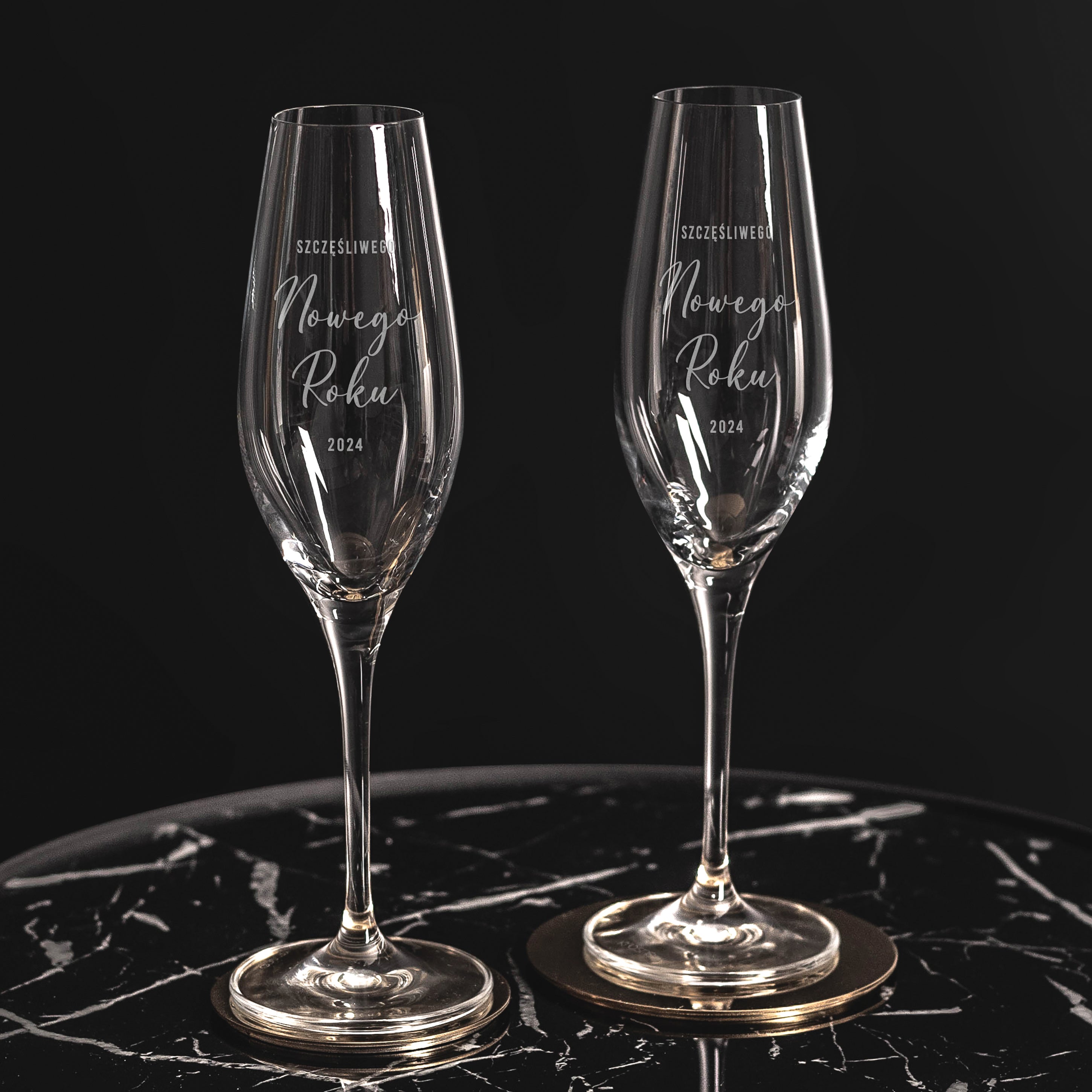 Personalizowane kieliszki do szampana - Toast Noworoczny