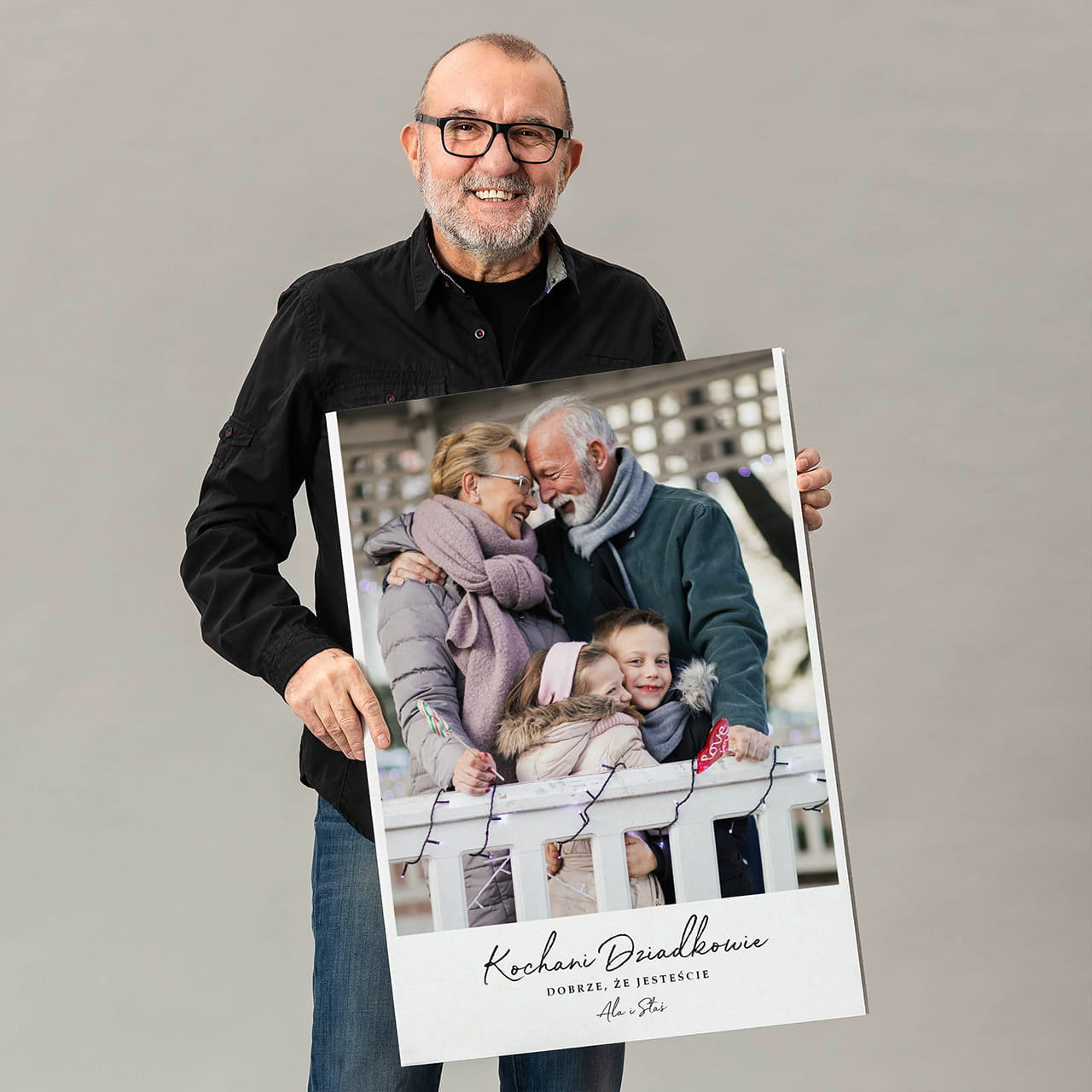 Kartka personalizowana dla Babci i Dziadka - ze zdjęciem kartka na Dzień Babci i Dziadka 