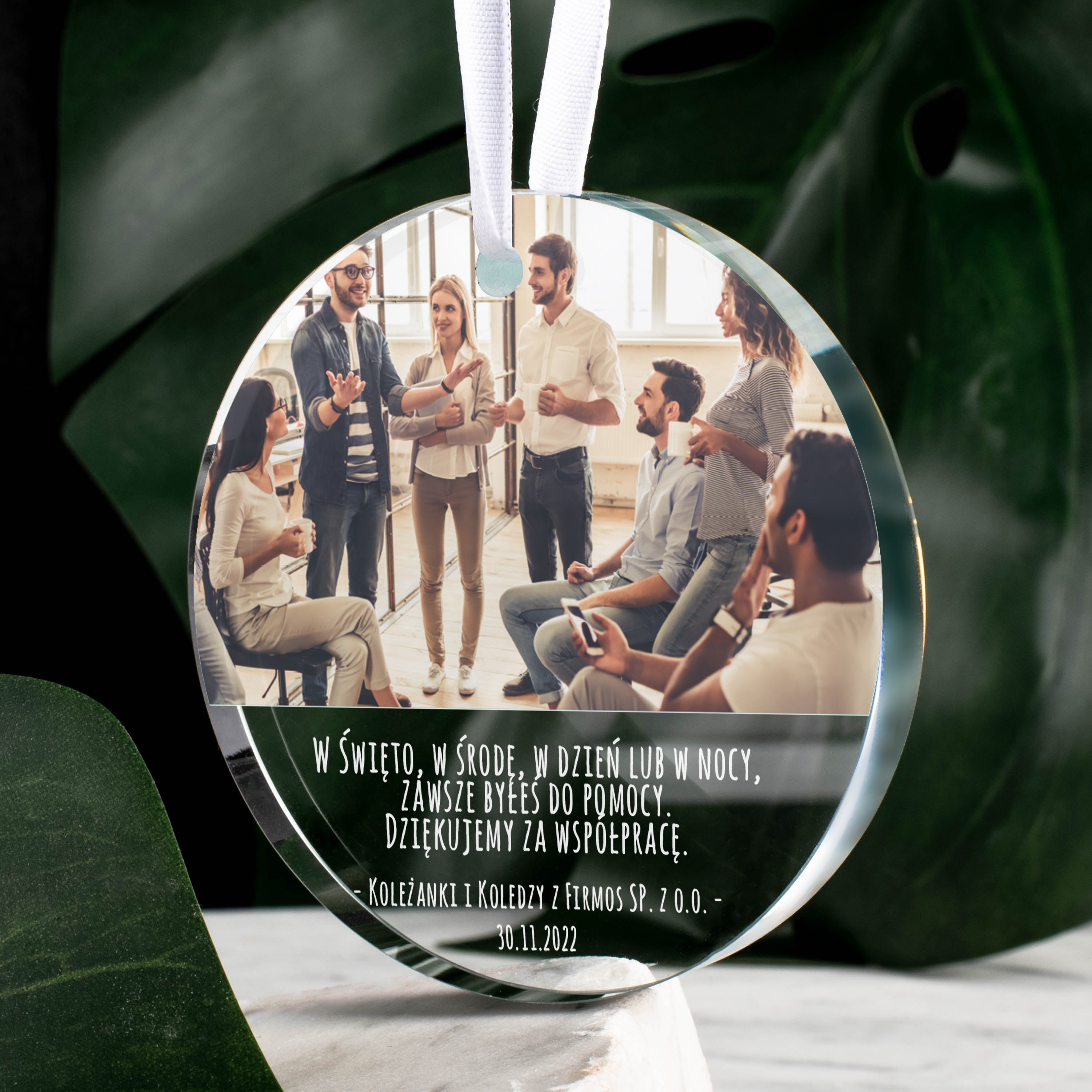 Personalizowana zawieszka ze zdjęciem - podziękowanie dla pracownika